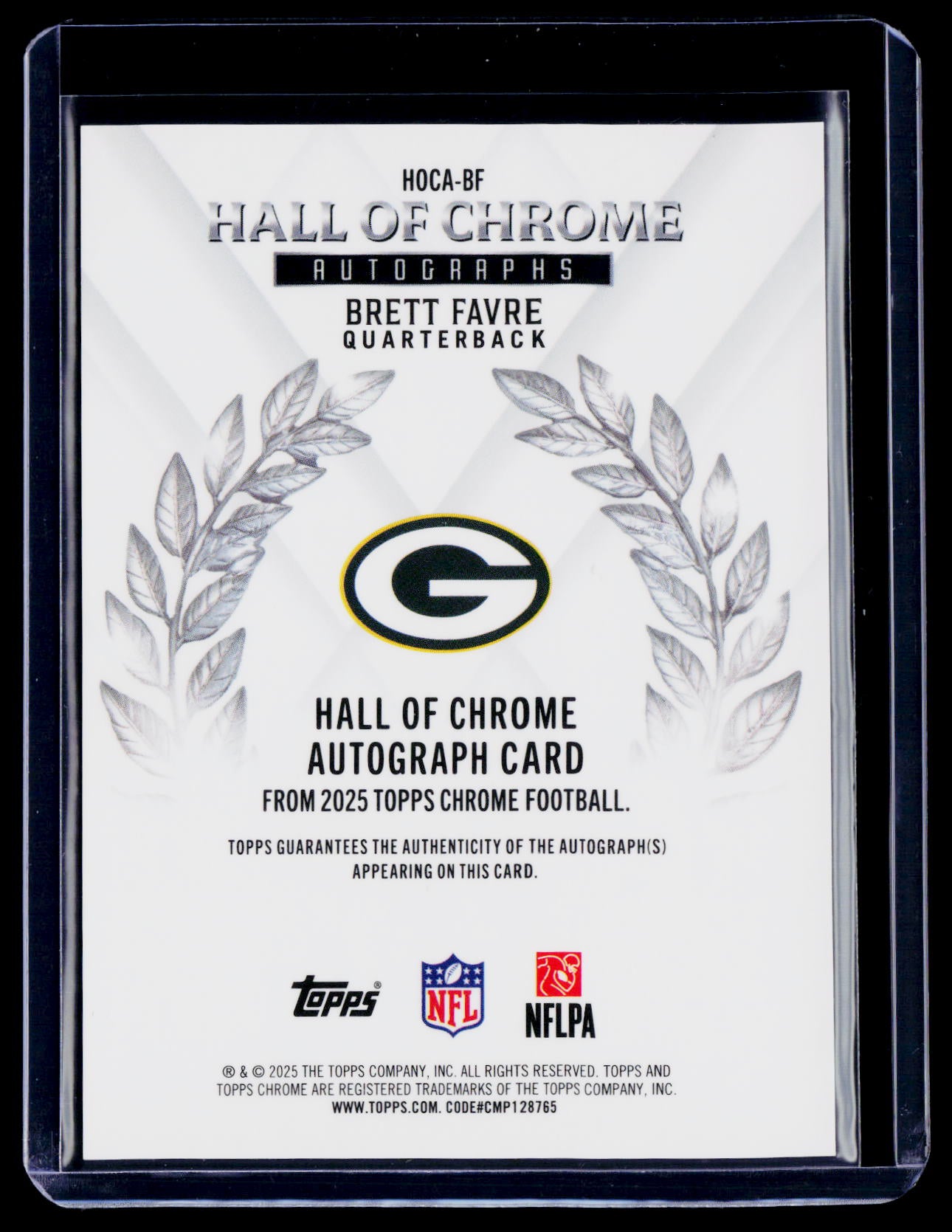2025 Topps Chrome Brett Favre Gold Hall of Chrome Auto 16/50