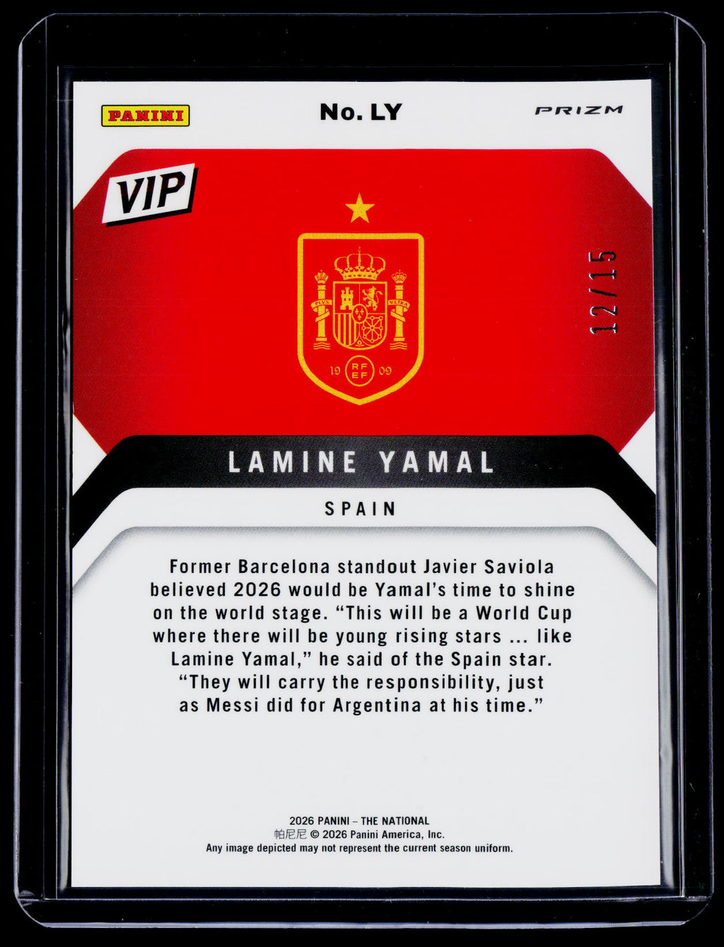 2026 Panini The National Lamine Yamal VIP 12/15