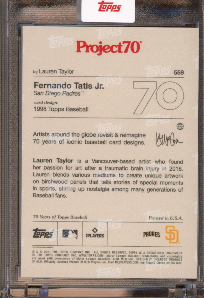 2021 Topps Project 70 Fernando Tatis Jr. Lauren Taylor 559