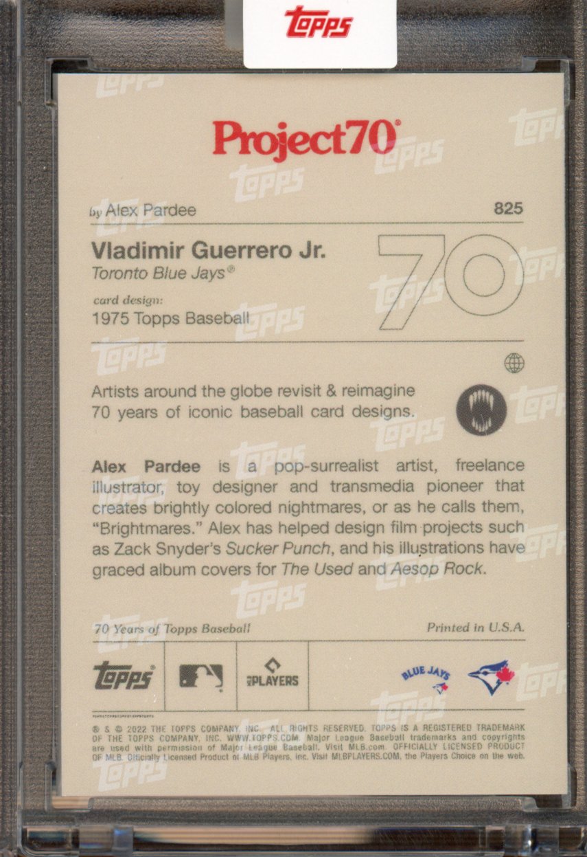 2021 Topps Project 70 Vladimir Guerrero Jr. Alex Pardee 825