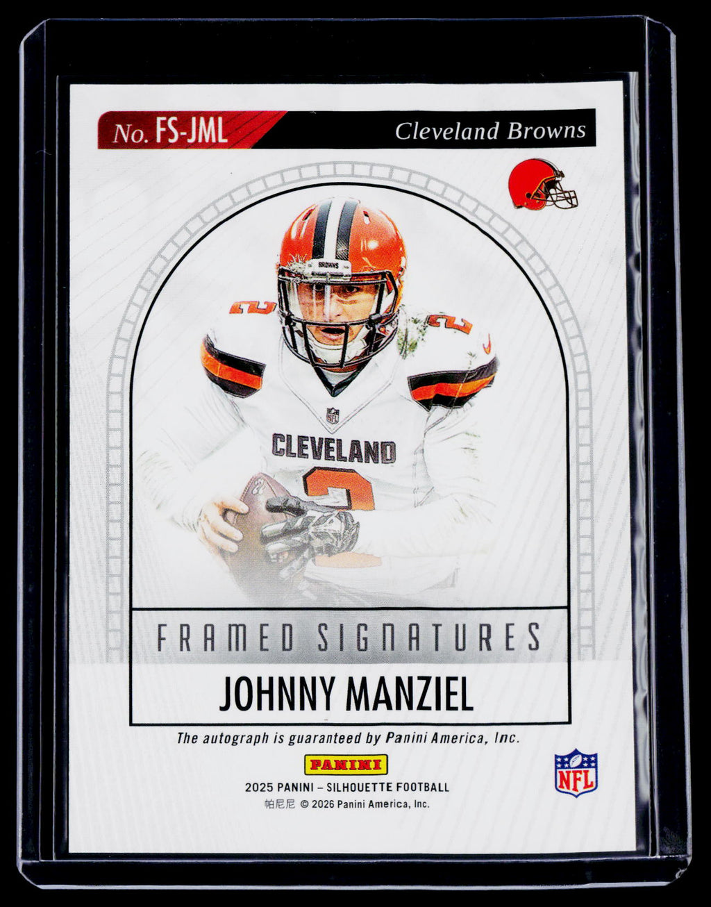 2025 Silhouette Johnny Manziel Framed Signatures Auto 52/199