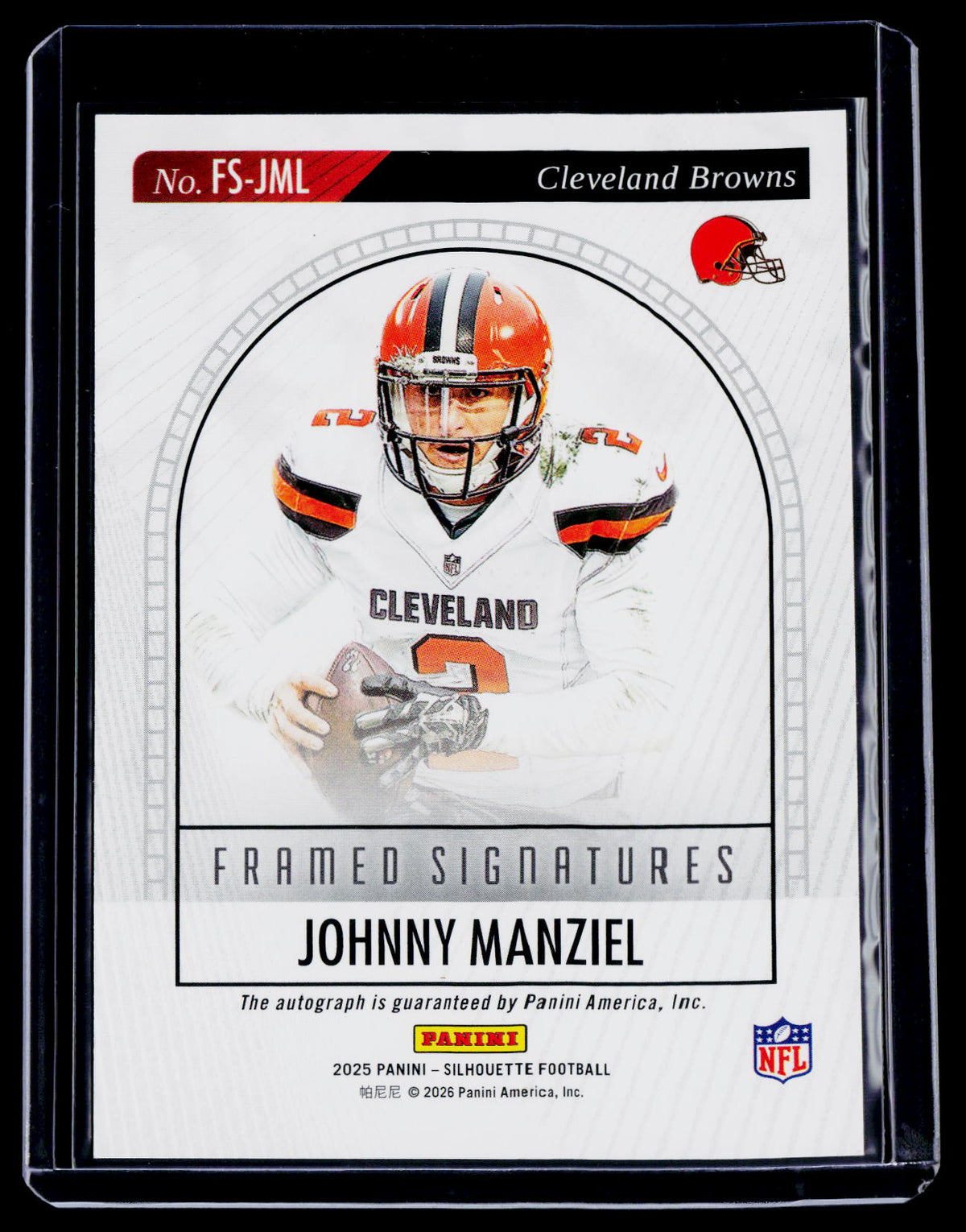 2025 Silhouette Johnny Manziel Framed Signatures Auto 52/199