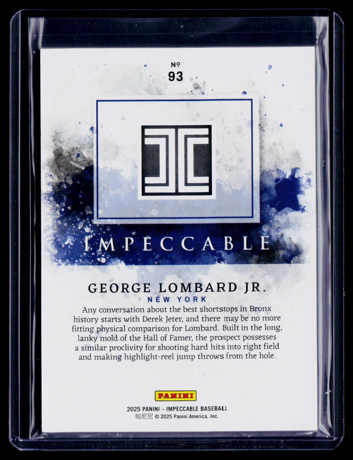 2025 Impeccable George Lombard Jr. 5/35