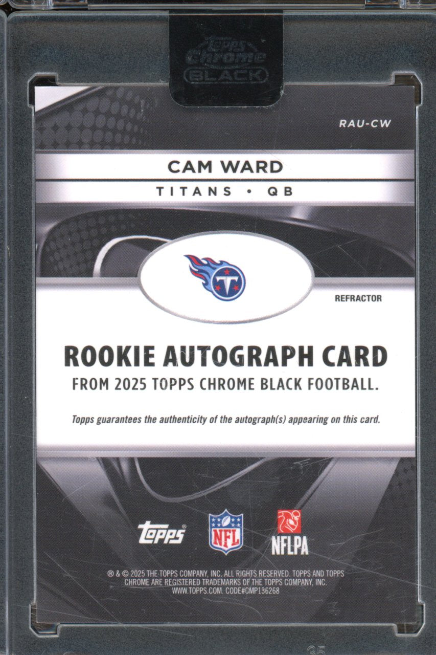 2025 Topps Chrome Black Cam Ward Rookie Refractor Auto 43/299 RC