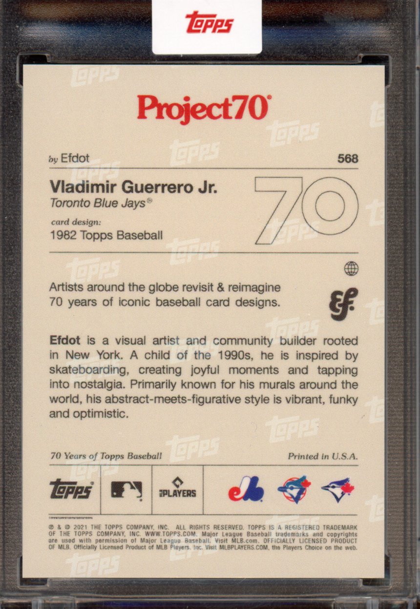 2021 Topps Project 70 Vladimir Guerrero Jr. Efdot 568