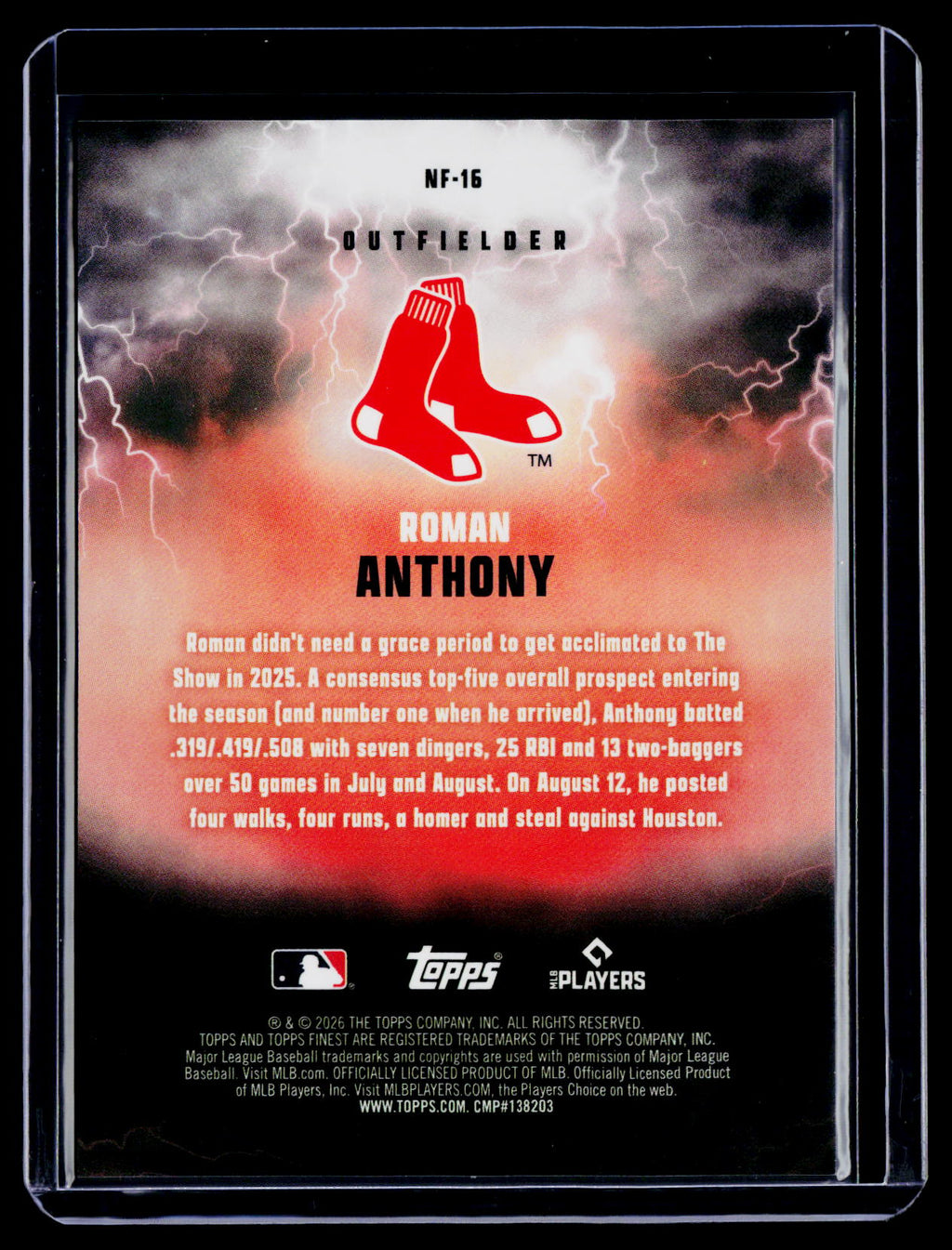 2025 Topps Finest Roman Anthony Rookie Nightmare Fuel RC