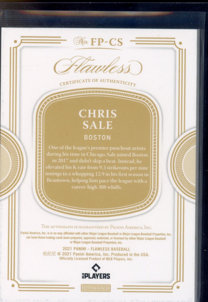 2021 Flawless Chris Sale Flawless Preformances Auto 3/3