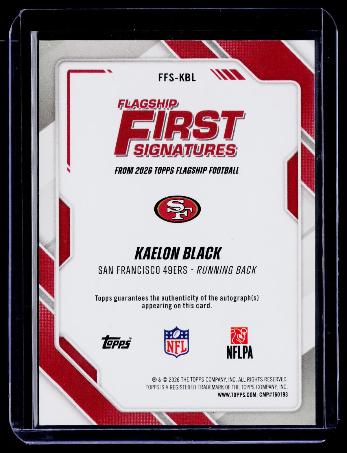 2026 Topps Flagship Kaelon Black Rookie First Signatures Auto RC