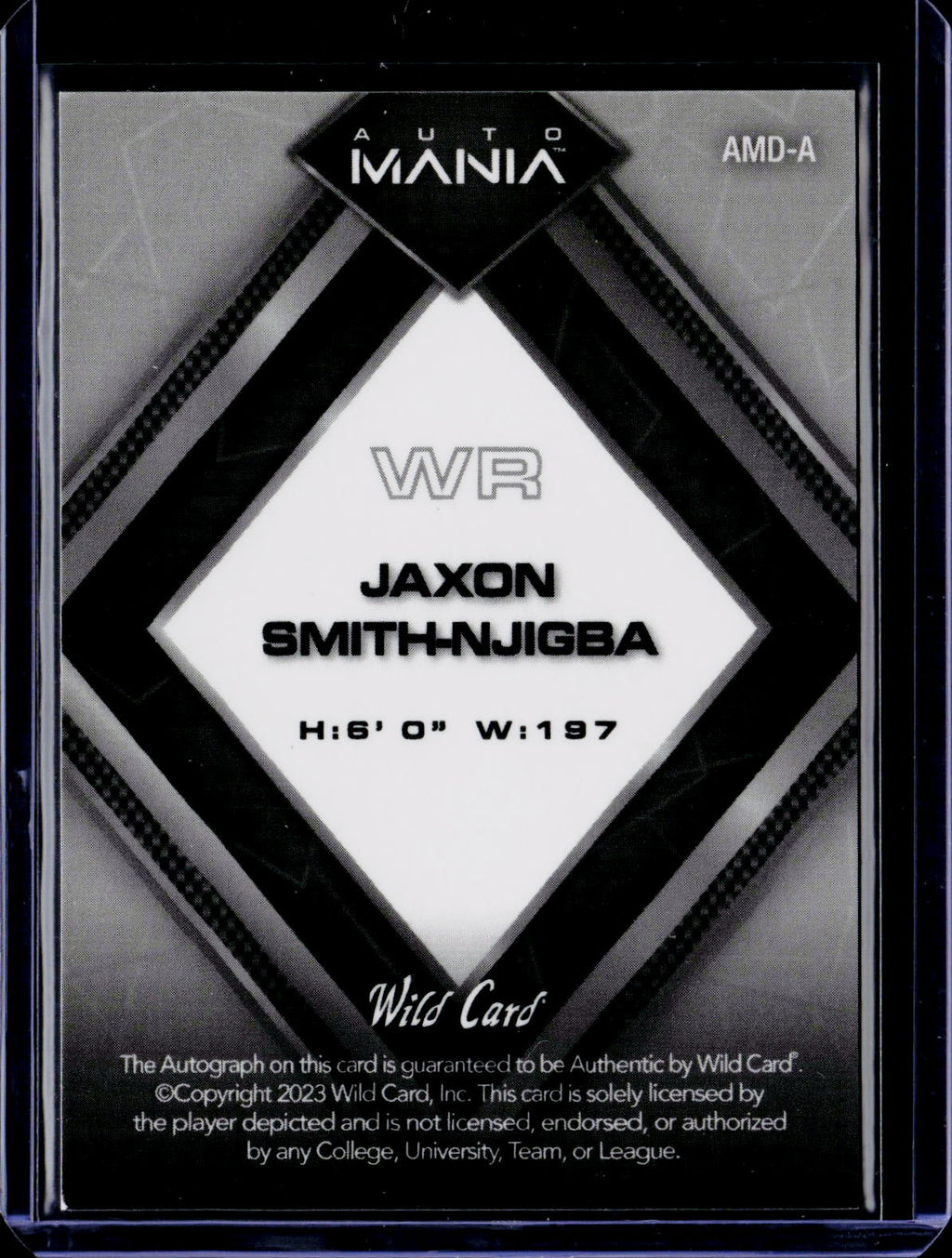 2023 Wild Card Auto Mania Jaxon Smith-Njigba Rookie Auto /4