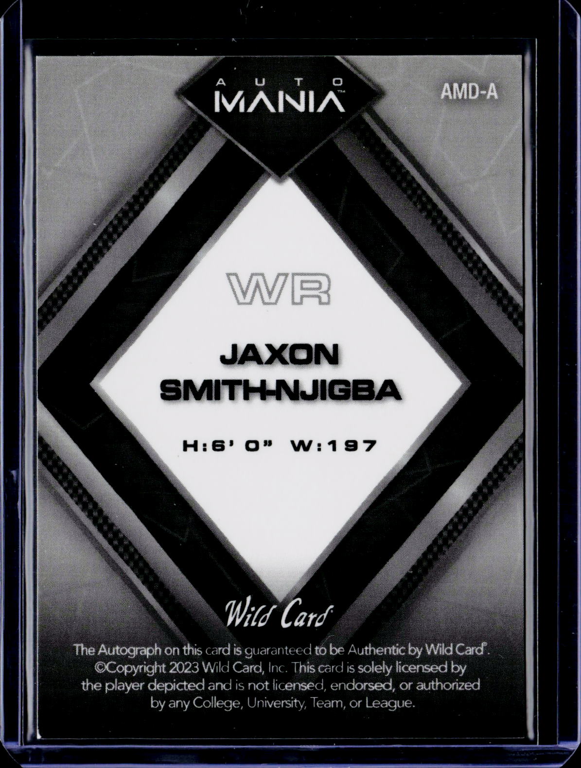 2023 Wild Card Auto Mania Jaxon Smith-Njigba Rookie Auto /4
