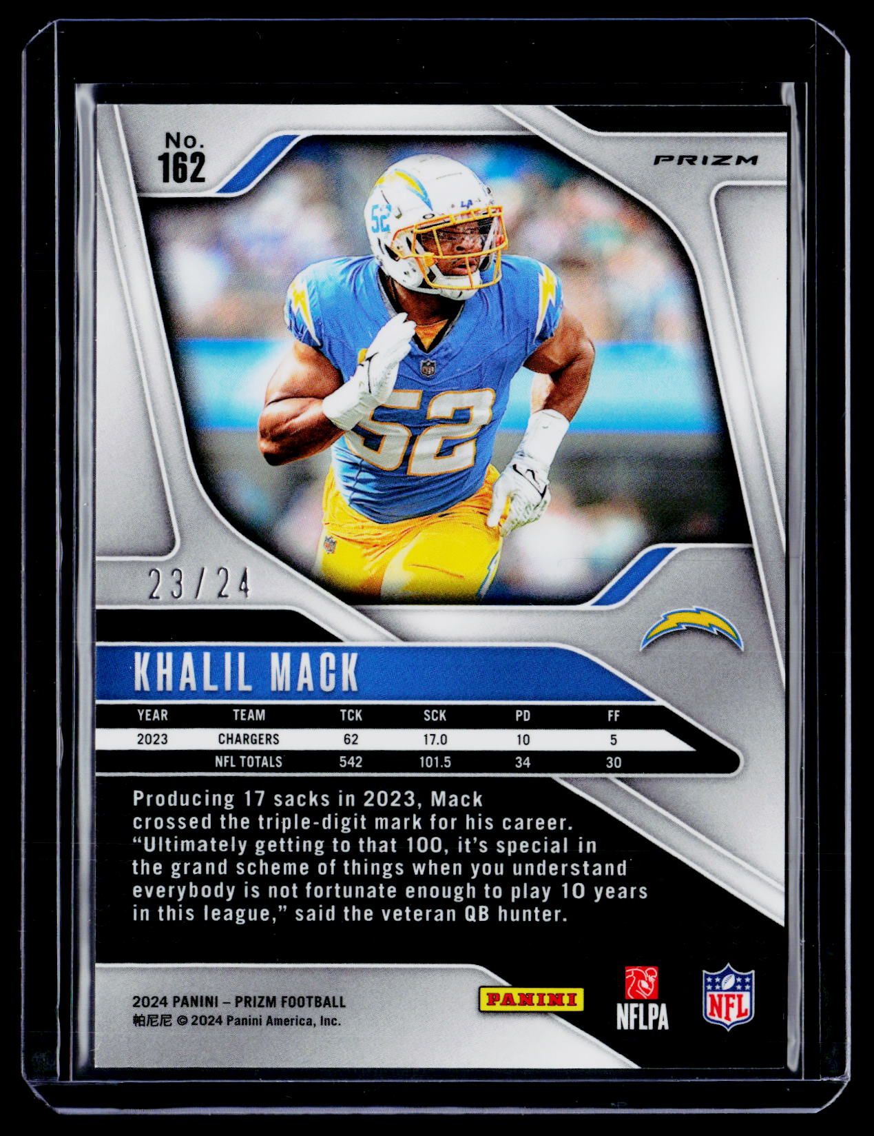 2024 Prizm Khalil Mack Gold Sparkle Prizm 23/24