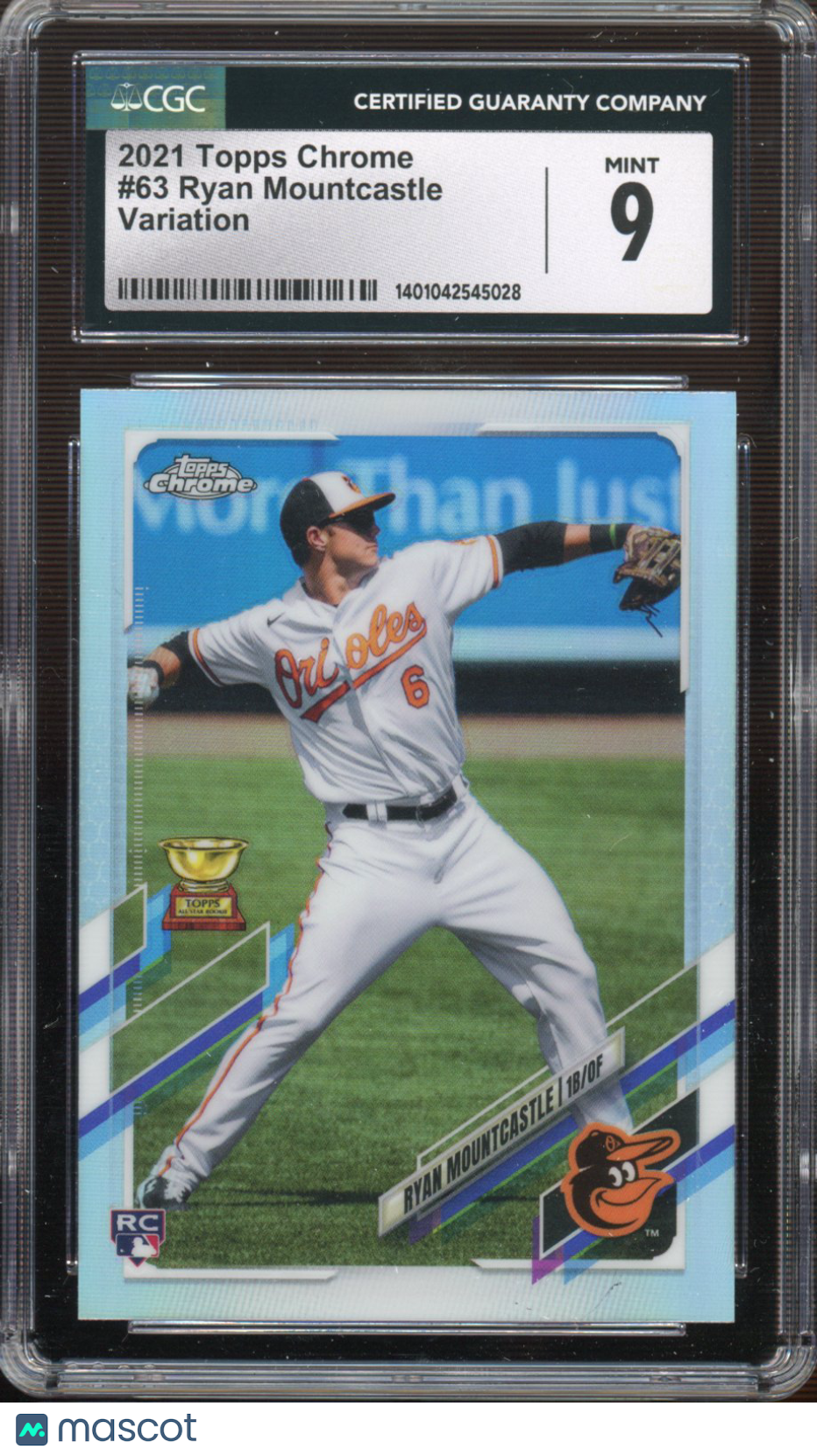 2021 Topps Chrome Ryan Mountcastle Rookie Image Variation CGC 9 RC