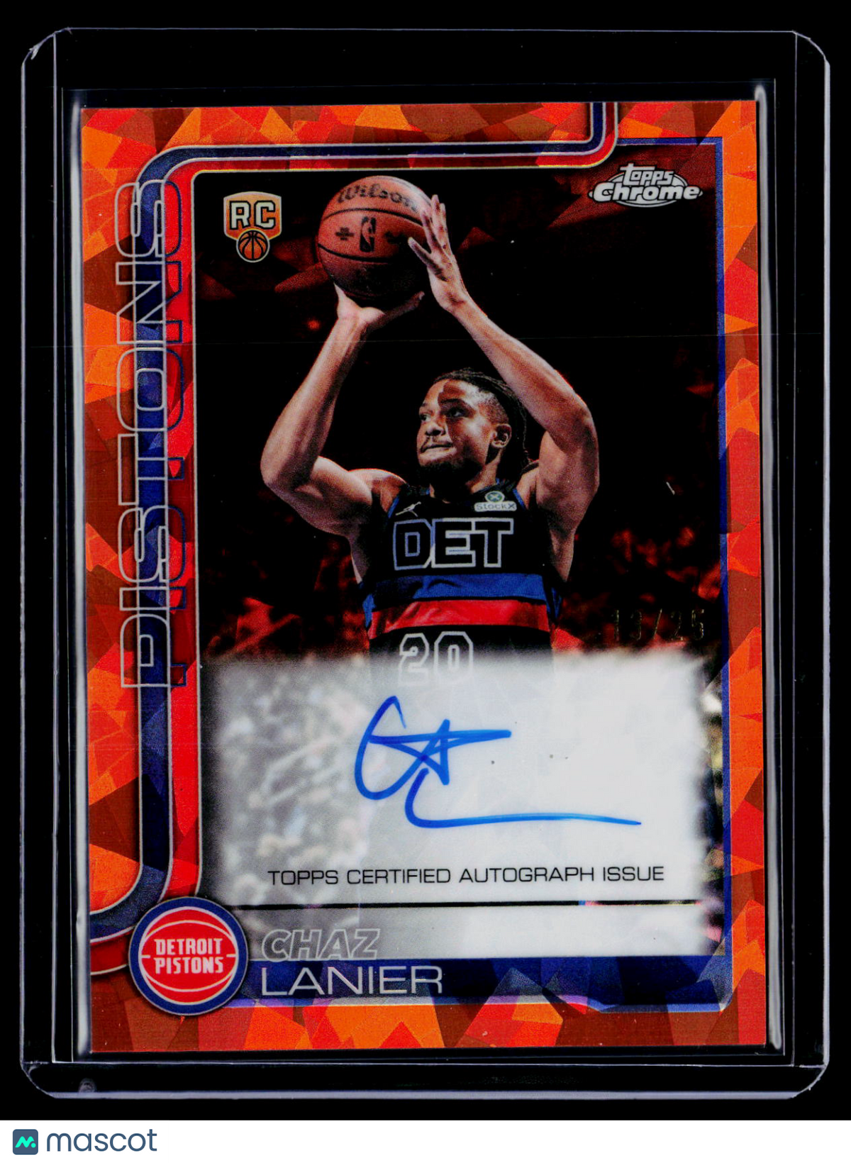 2025 Topps Chrome Sapphire Chaz Lanier Rookie Orange Auto 13/25