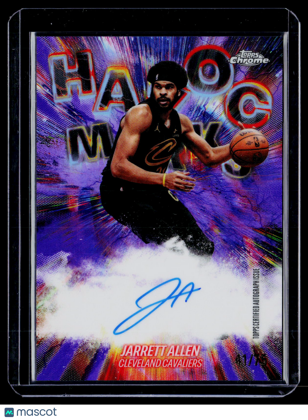 2025 Topps Chrome Update Jarrett Allen Purple Refractor Havoc Marks Auto 41/75
