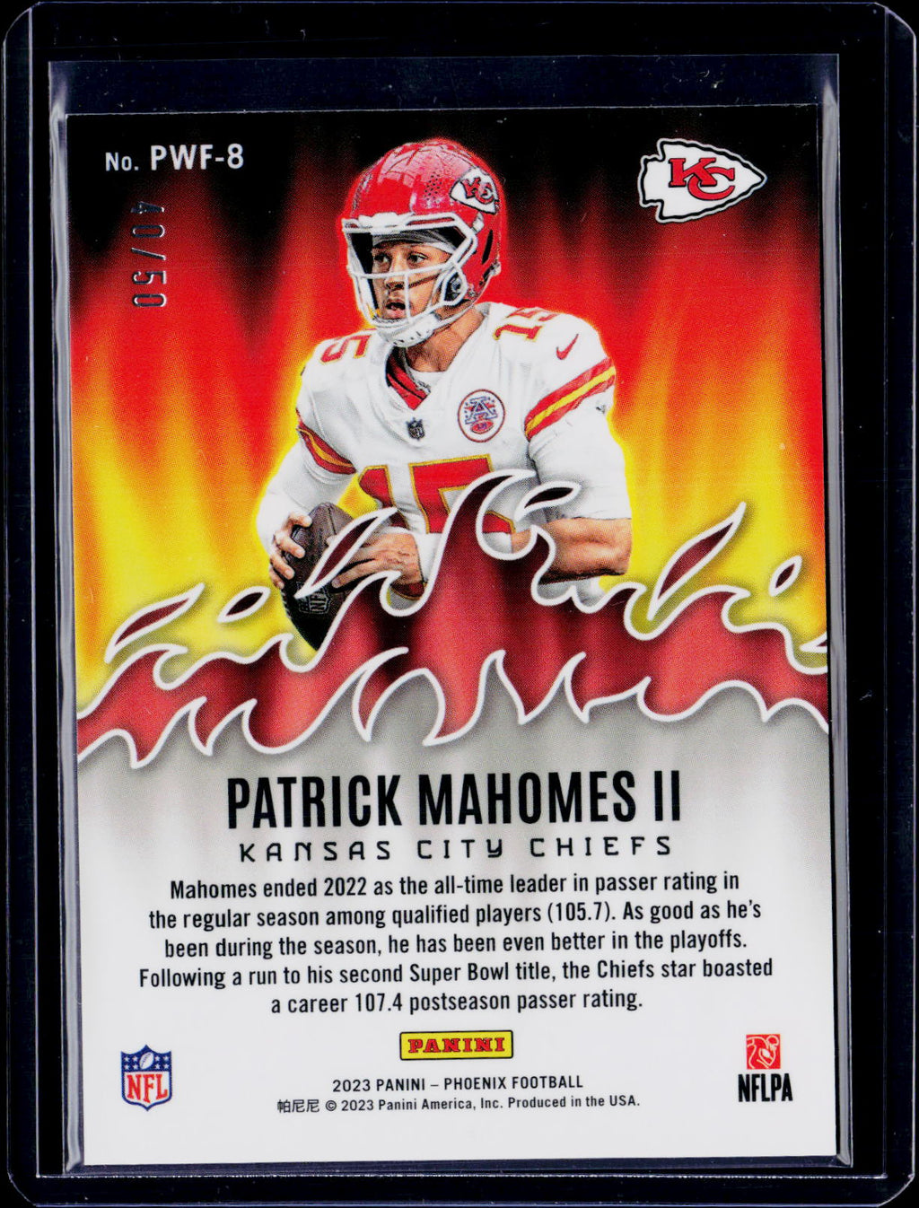 2023 Phoenix Patrick Mahomes II Playing With Fire Yellow /50