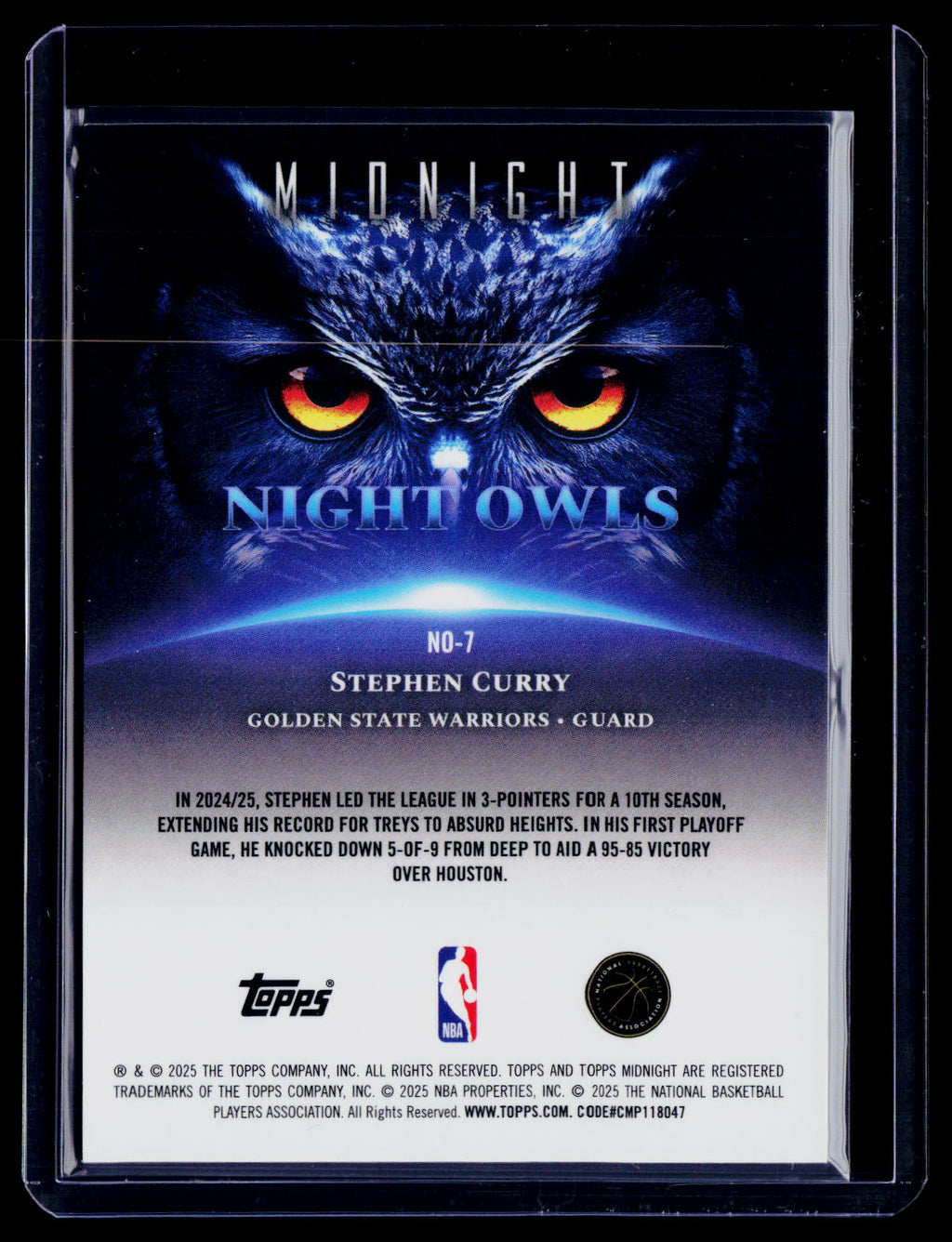 2025 Topps Midnight Stephen Curry Winter Solstice 27/35
