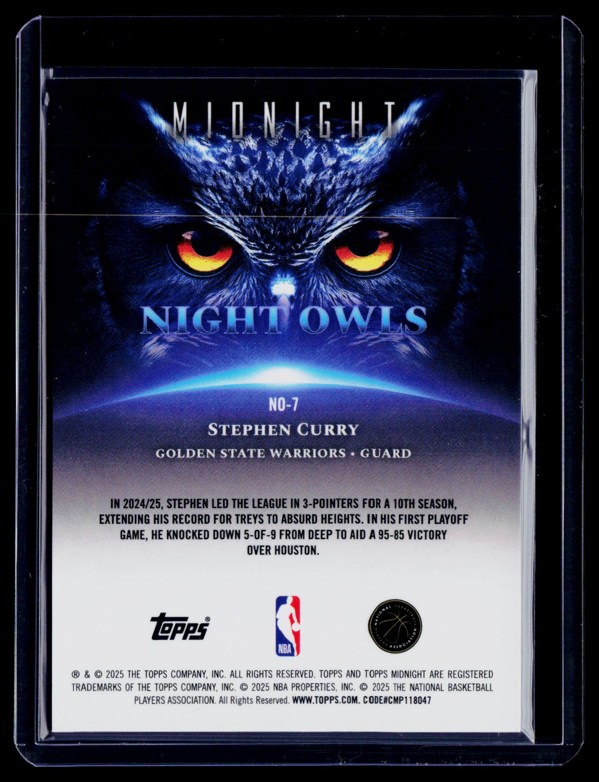 2025 Topps Midnight Stephen Curry Winter Solstice 27/35