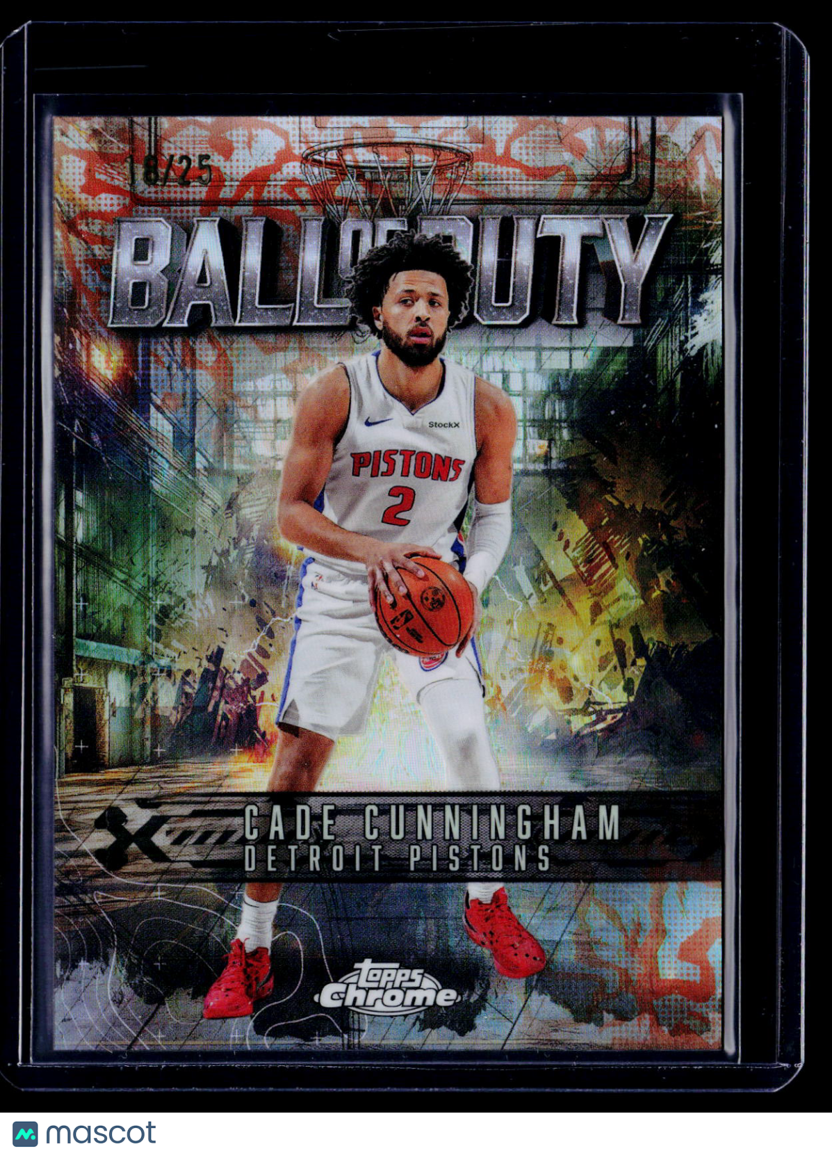 2025 Topps Chrome Cade Cunningham Ball of Duty Orange Refractor 18/25