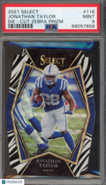 2021 Panini Select Jonathan Taylor #116 Die Cut Zebra Prizm PSA 9