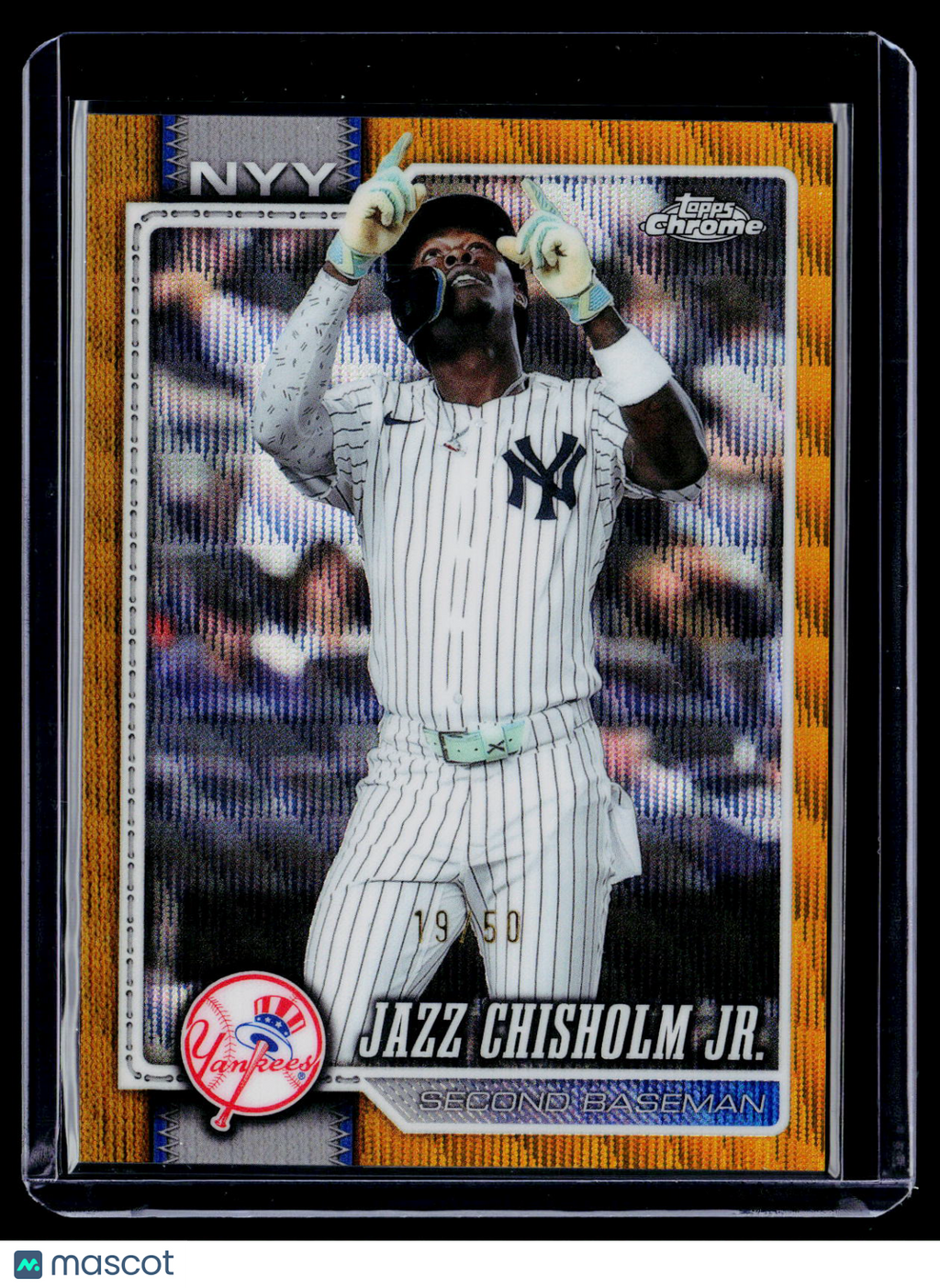 2026 Topps Chrome Jazz Chisholm Jr. Gold Wave Refractor 19/50