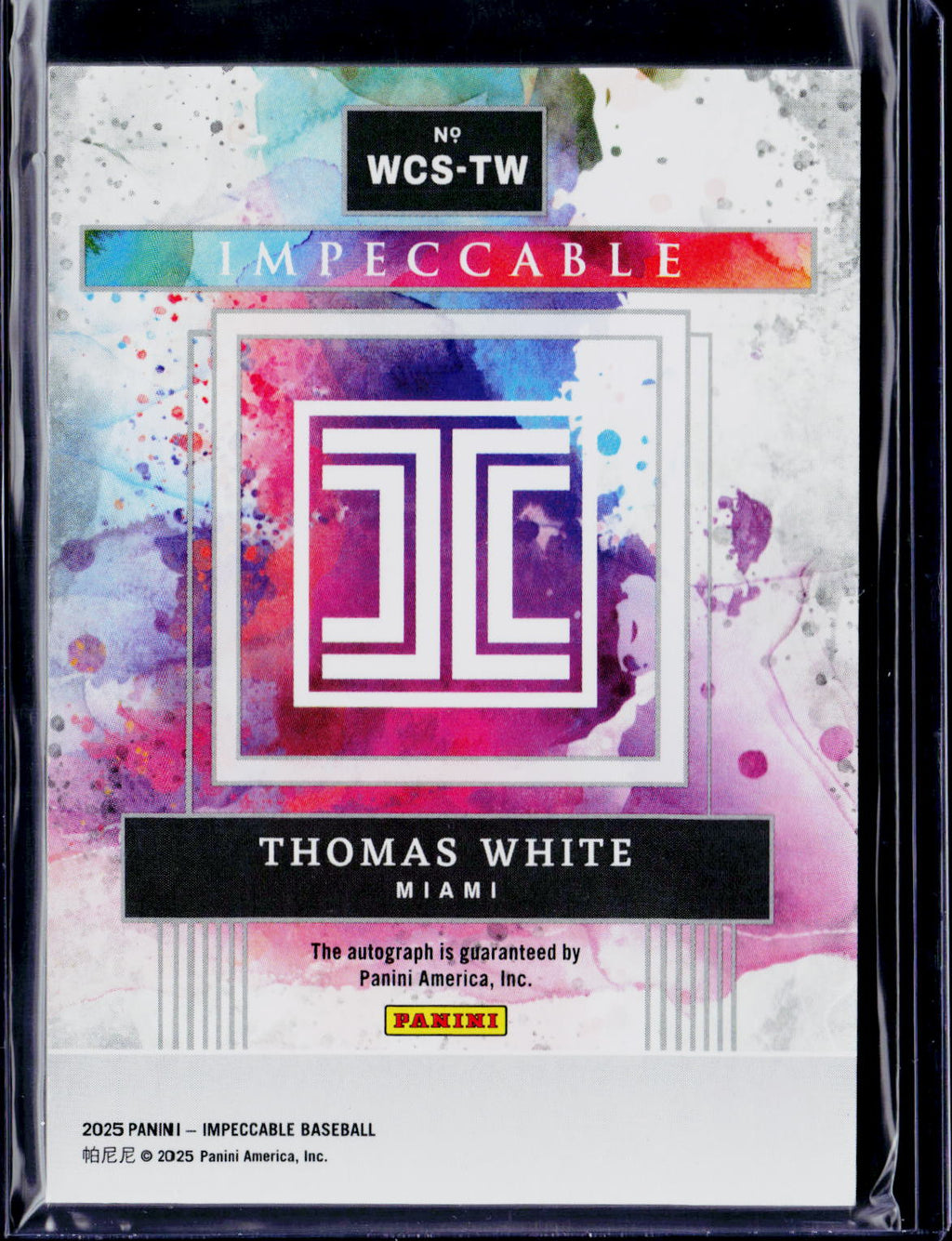 2025 Impeccable Baseball Thomas White Watercolors Autograph /25