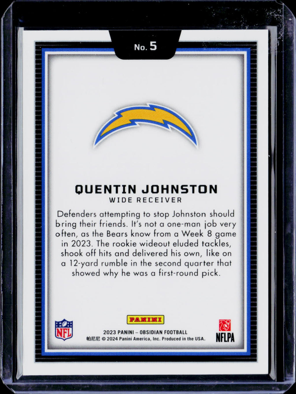 2023 Obsidian Quentin Johnston Black Color Blast