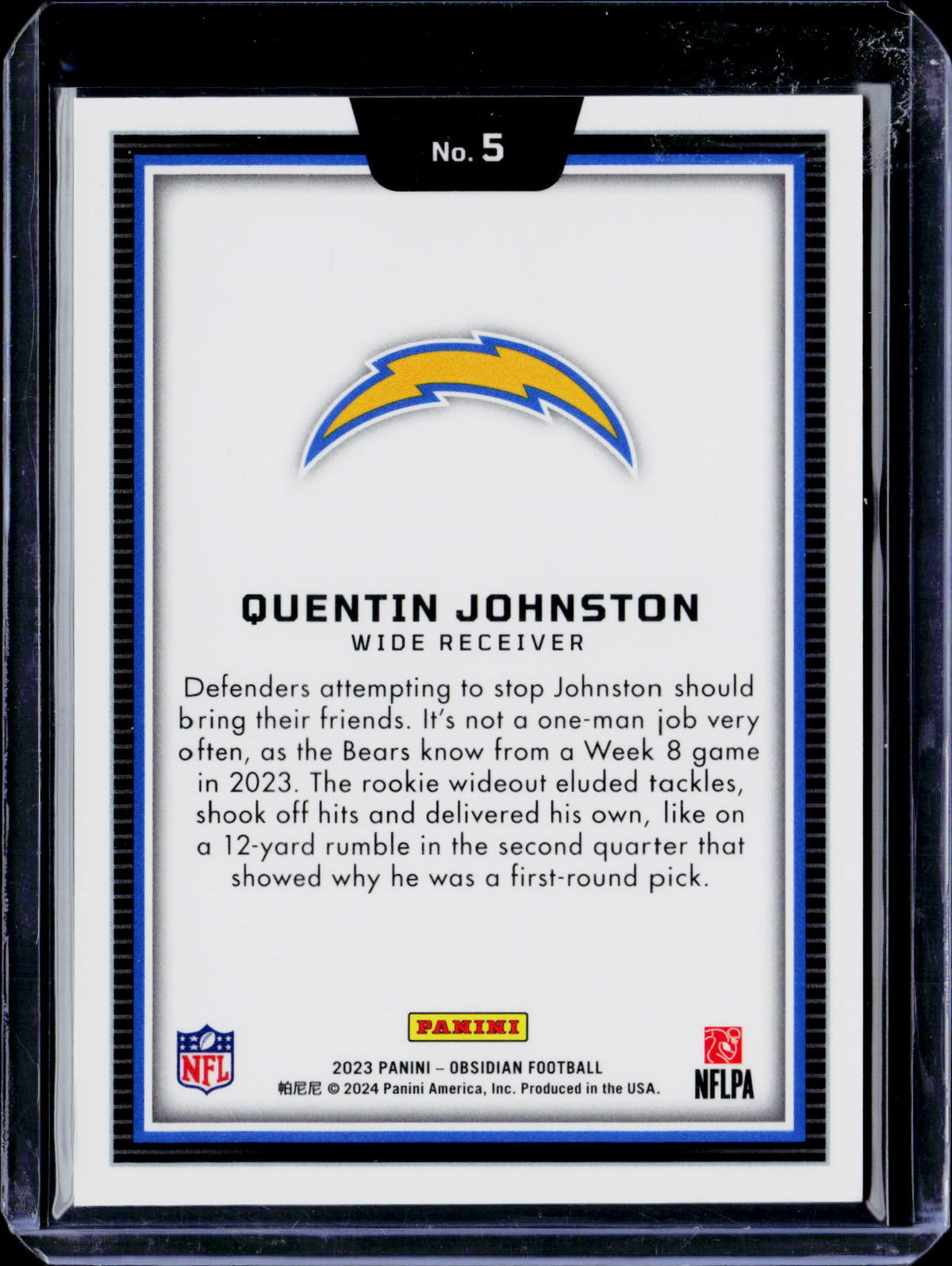 2023 Obsidian Quentin Johnston Black Color Blast