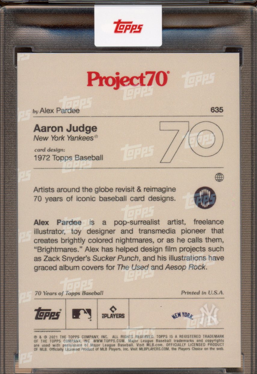 2021 Topps Project 70 Aaron Judge Alex Pardee 635