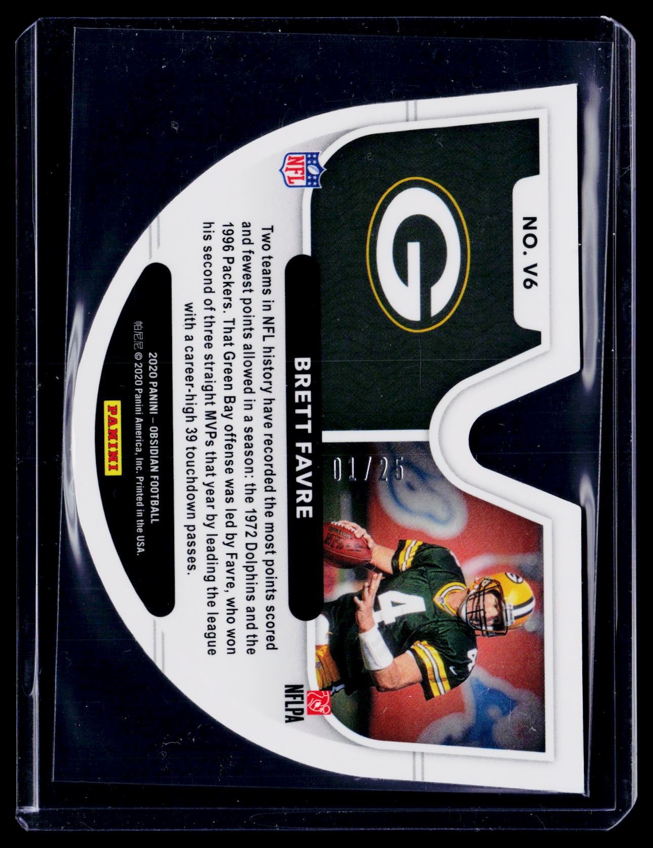 2020 Obsidian Brett Favre Vitreous Orange Electric Etch 1/25