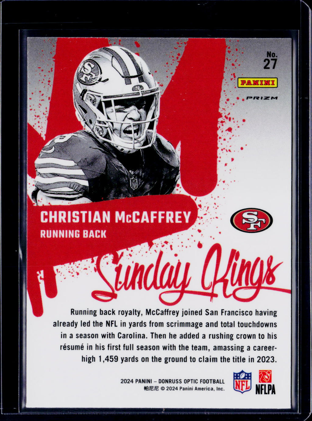 2024 Donruss Optic Christian McCaffrey Sunday Kings