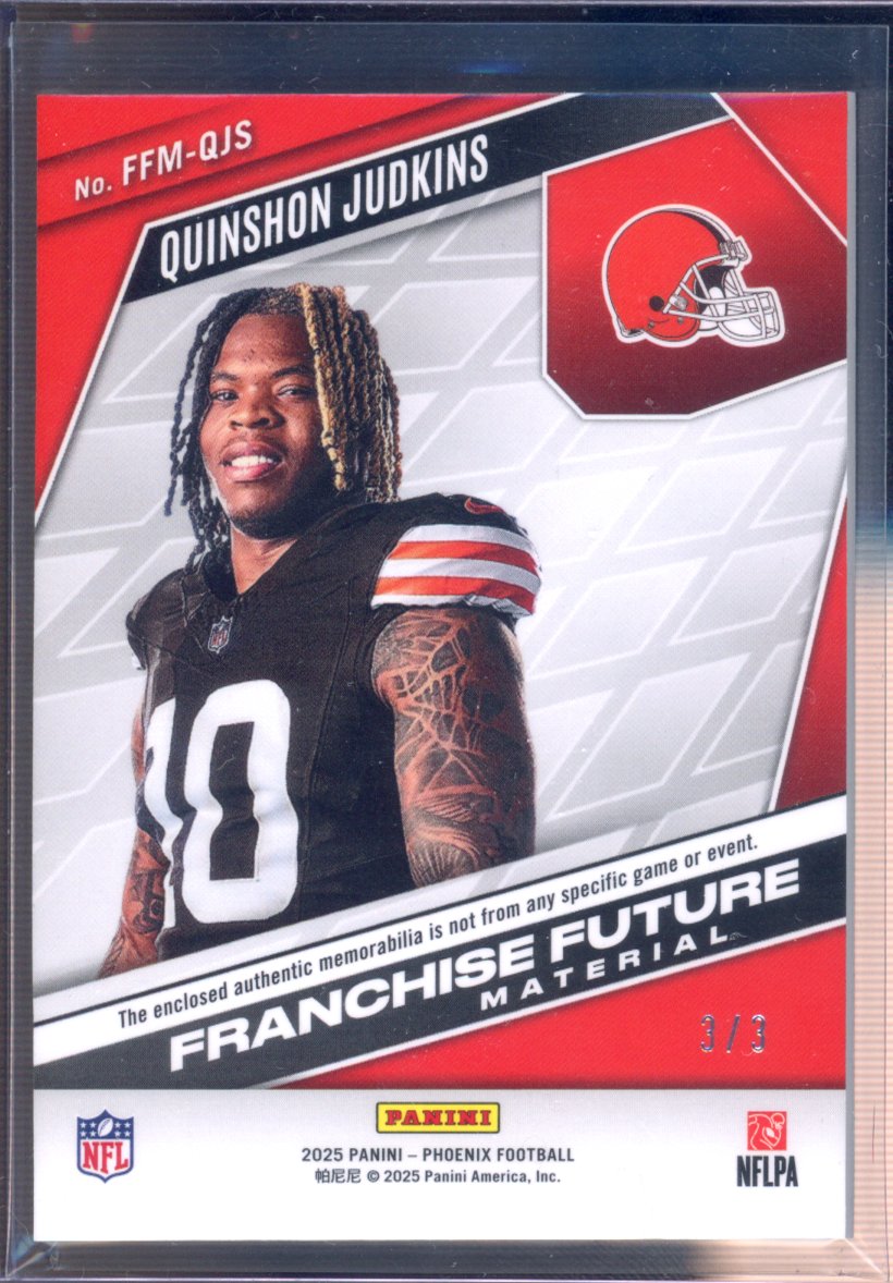 2025 Panini Phoenix Quinshon Judkins Rookie Franchise Future Patch 3/3 RC