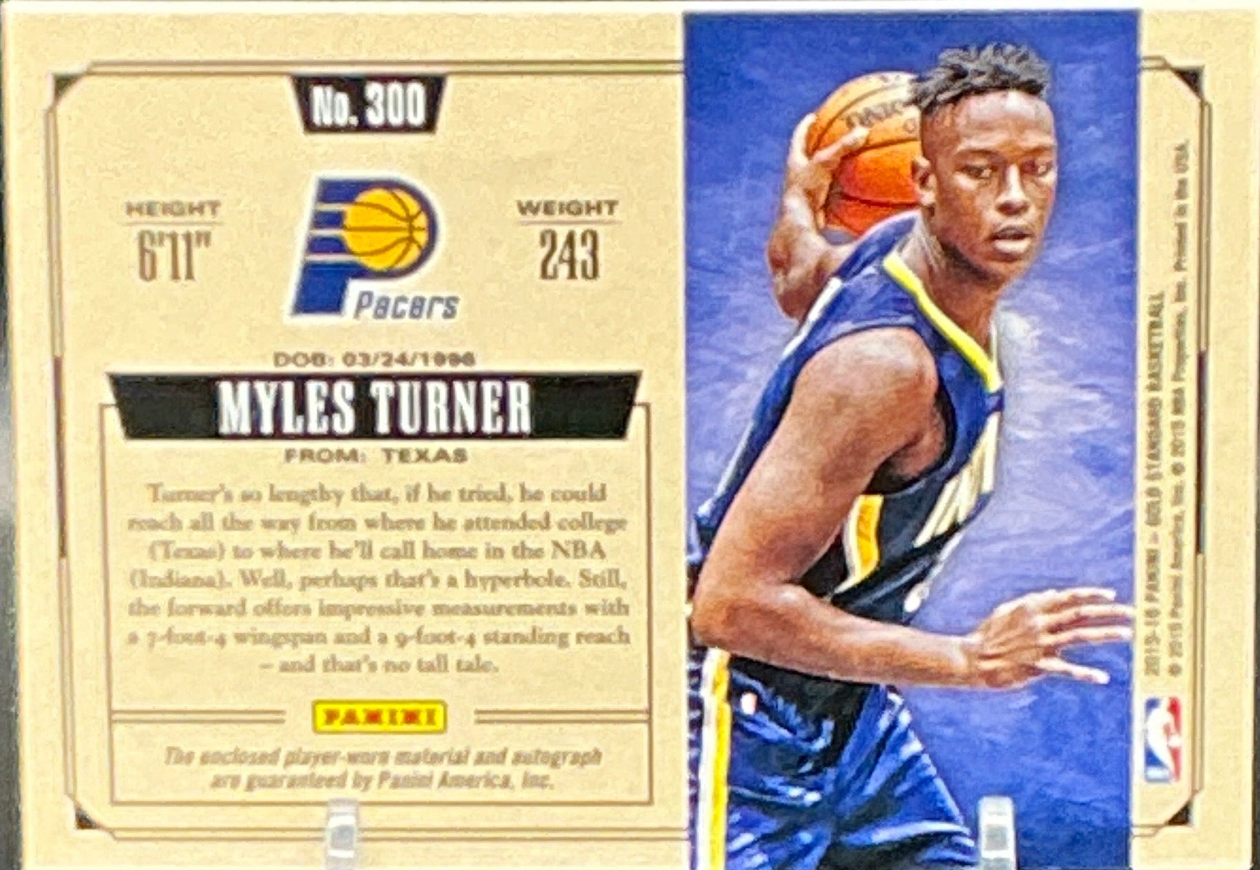 2015-16 Gold Standard Myles Turner RPA 38/99