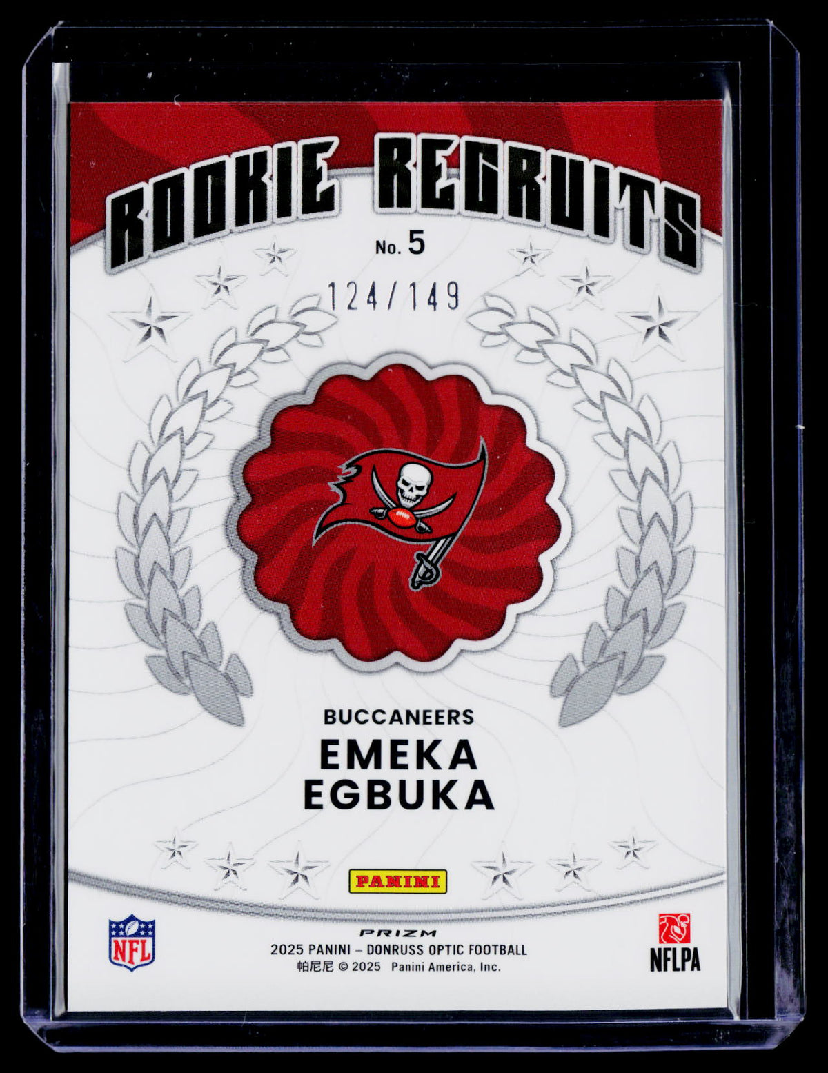 2025 Donruss Optic Emeka Egbuka Rookie Recruits Black Pandora 124/149 RC