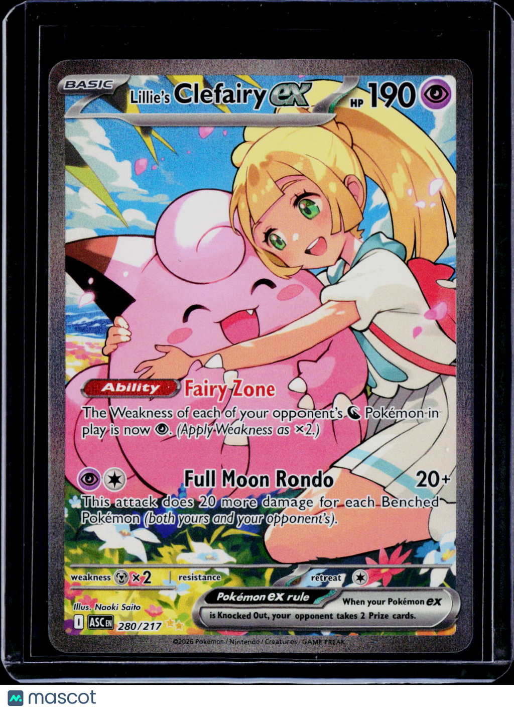 Pokemon Lillie's Clefairy ex 280 217