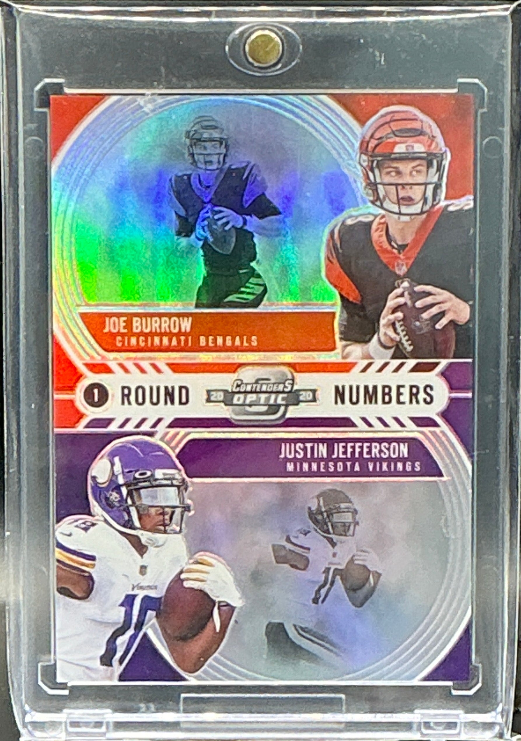 2020 Panini Contenders Joe Burrow-Justin Jefferson Round Numbers Prizm