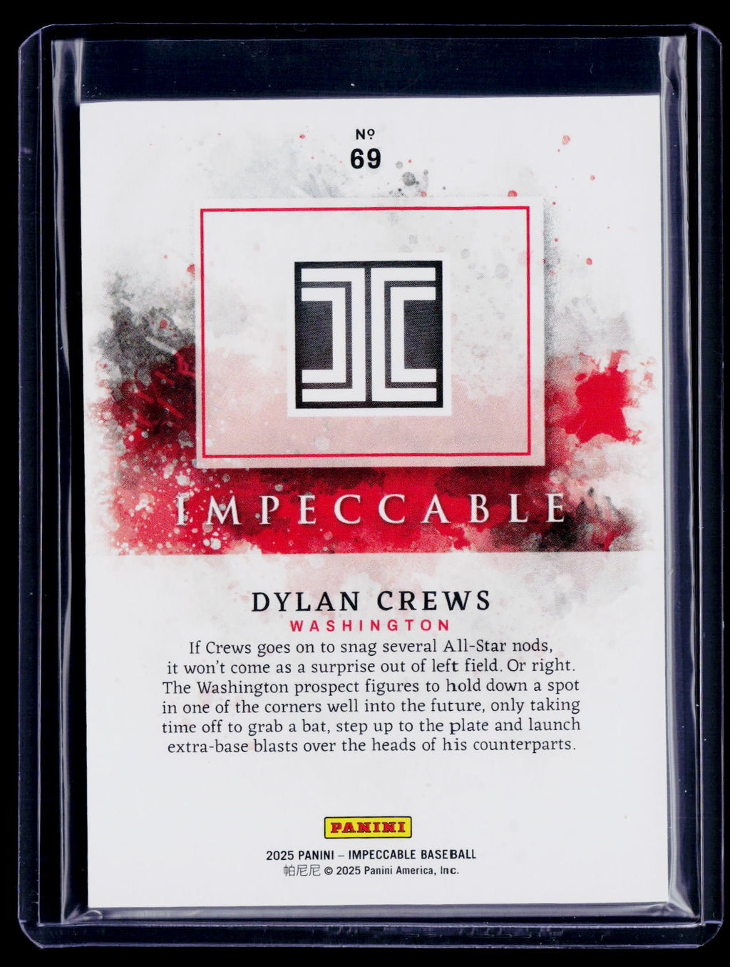 2025 Impeccable Dylan Crews Rookie 14/25 RC