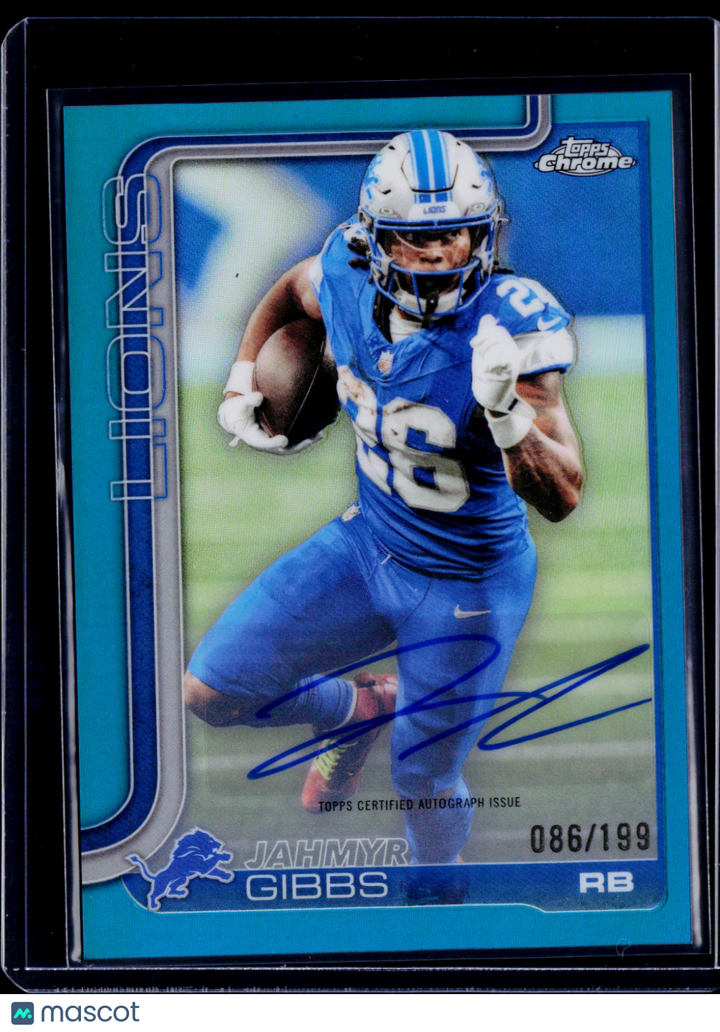 2025 Topps Chrome Jahmyr Gibbs Auqa Auto /199