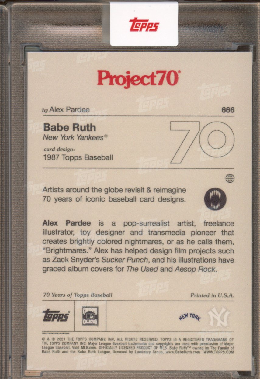 2021 Topps Project 20 Babe Ruth Alex Pardee 666