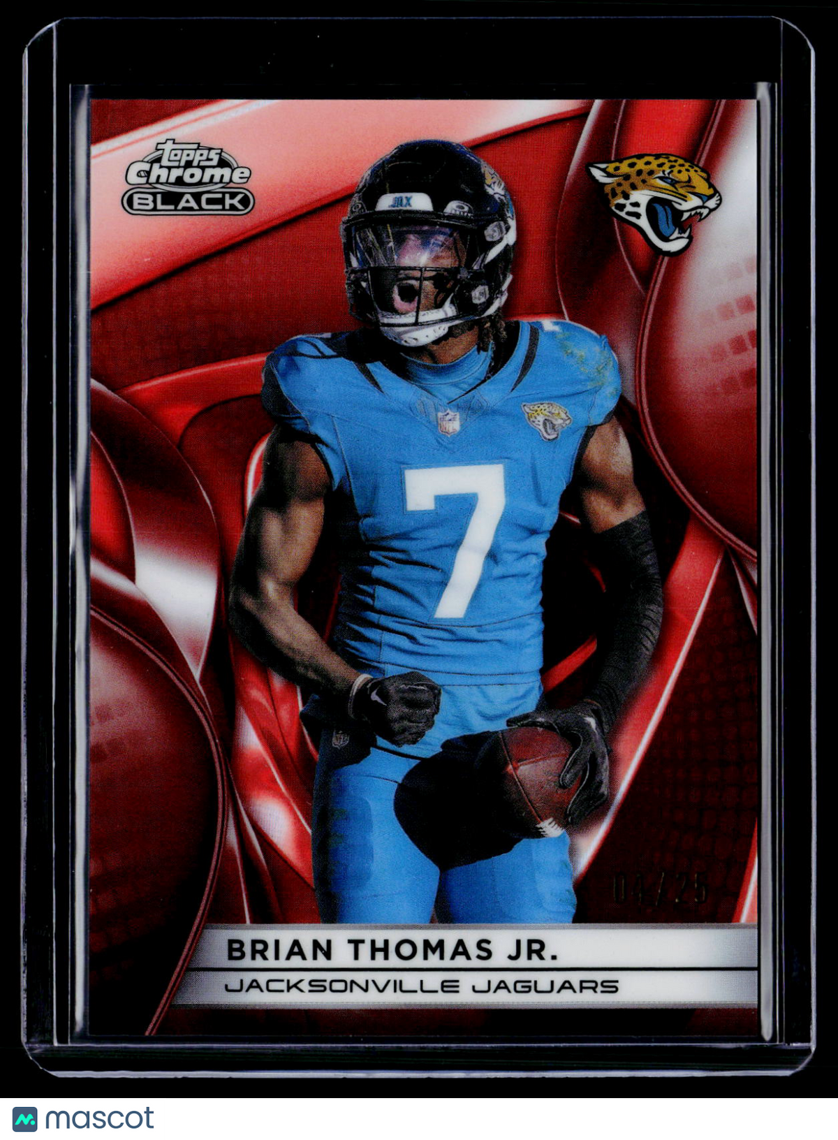 2025 Topps Chrome Black Brian Thomas Jr. Orange Refractor 4/25