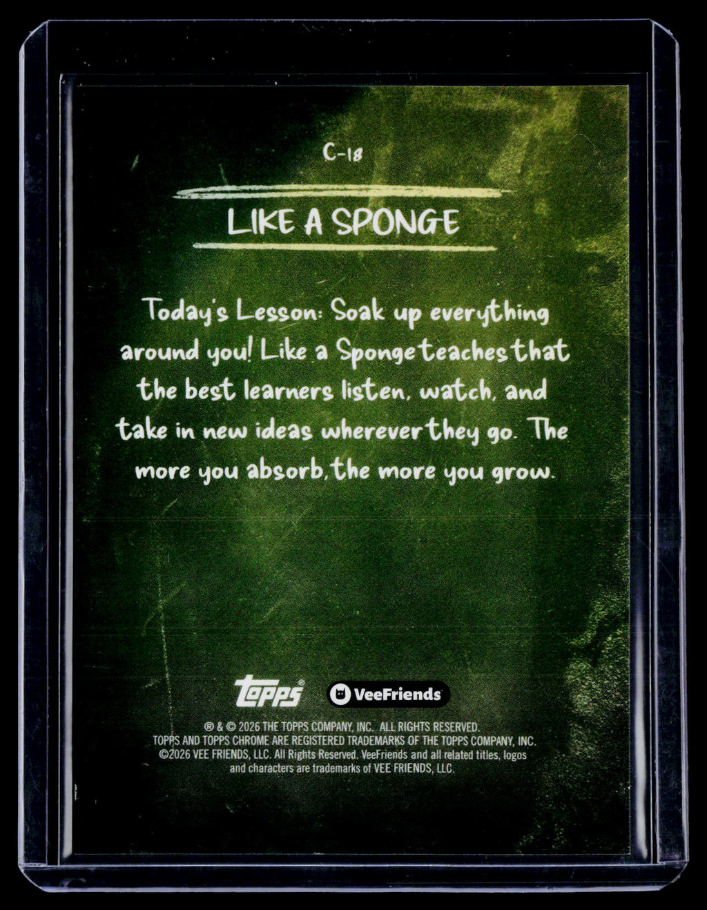 2026 Topps Chrome VeeFriends Like A Sponge Chalkboard Gold Refractor 22/50
