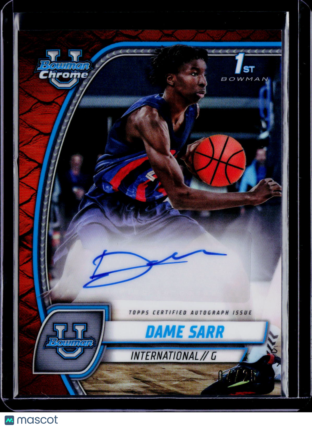 2024-25 Bowman U Chrome Dame Sarr 1st Reptile Auto 04/25
