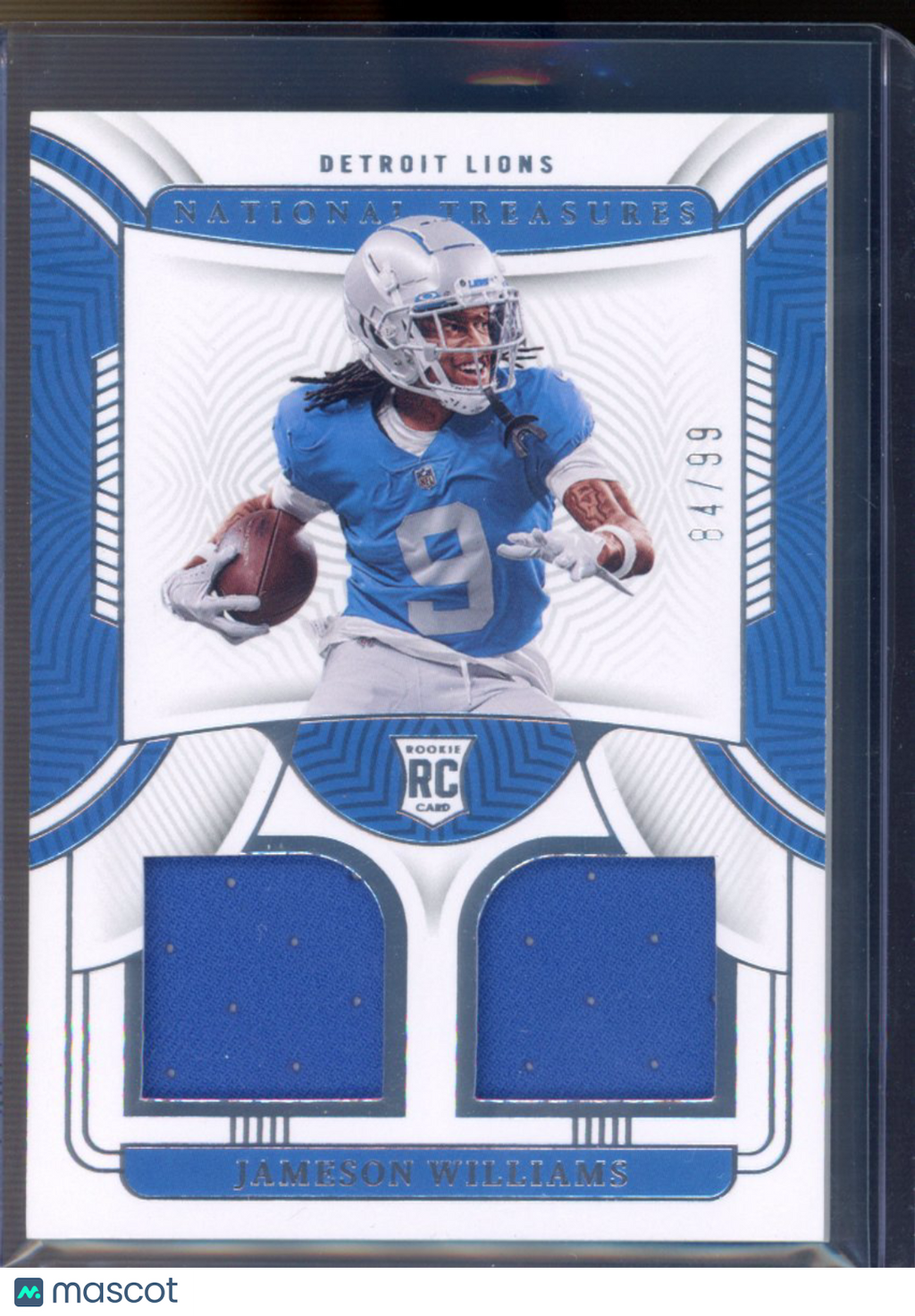 2023 National Treasures Jameson Williams Dual Patch 84/99 RC