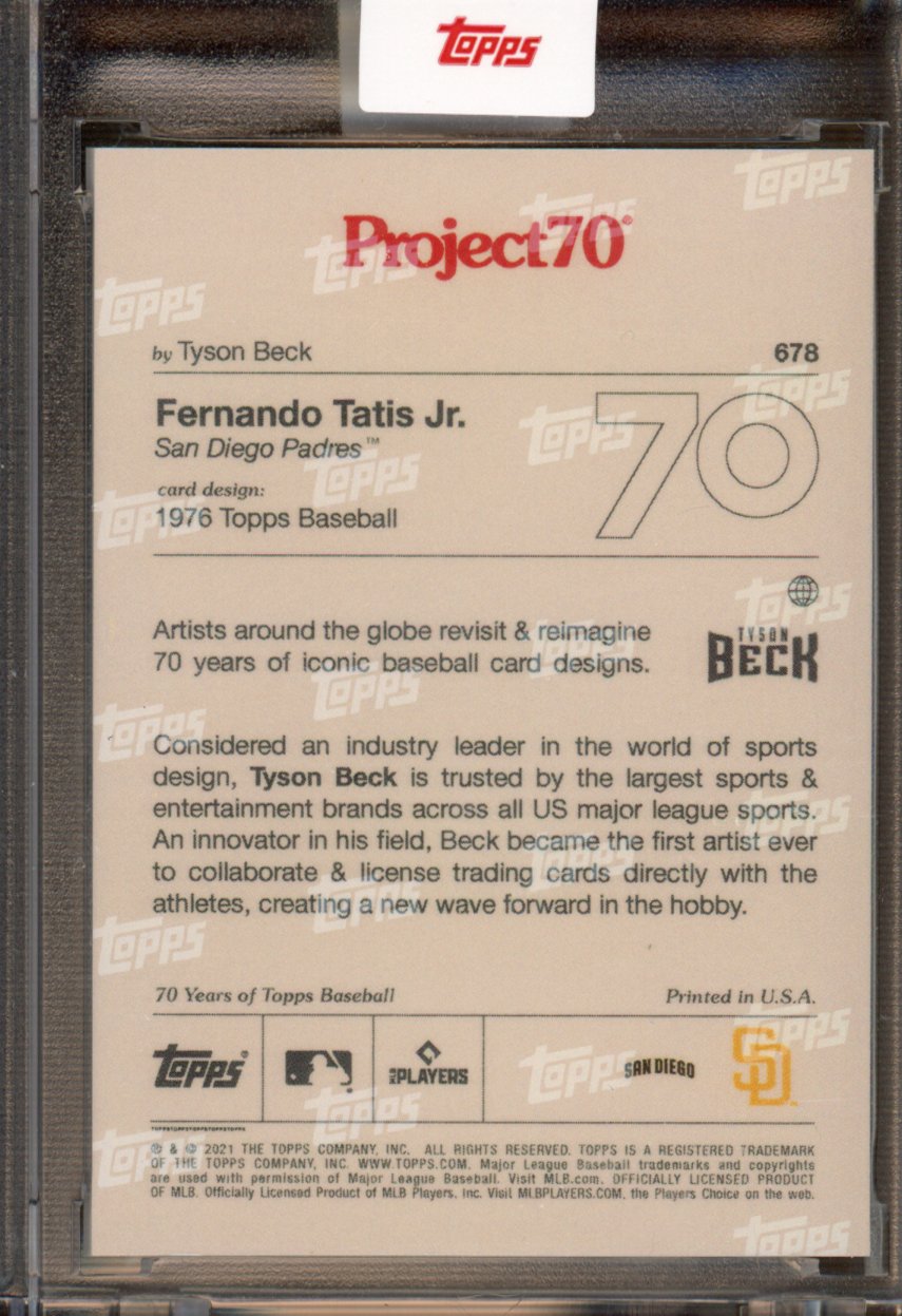 2021 Topps Project 70 Fernando Tatis Jr. Tyson Beck 678