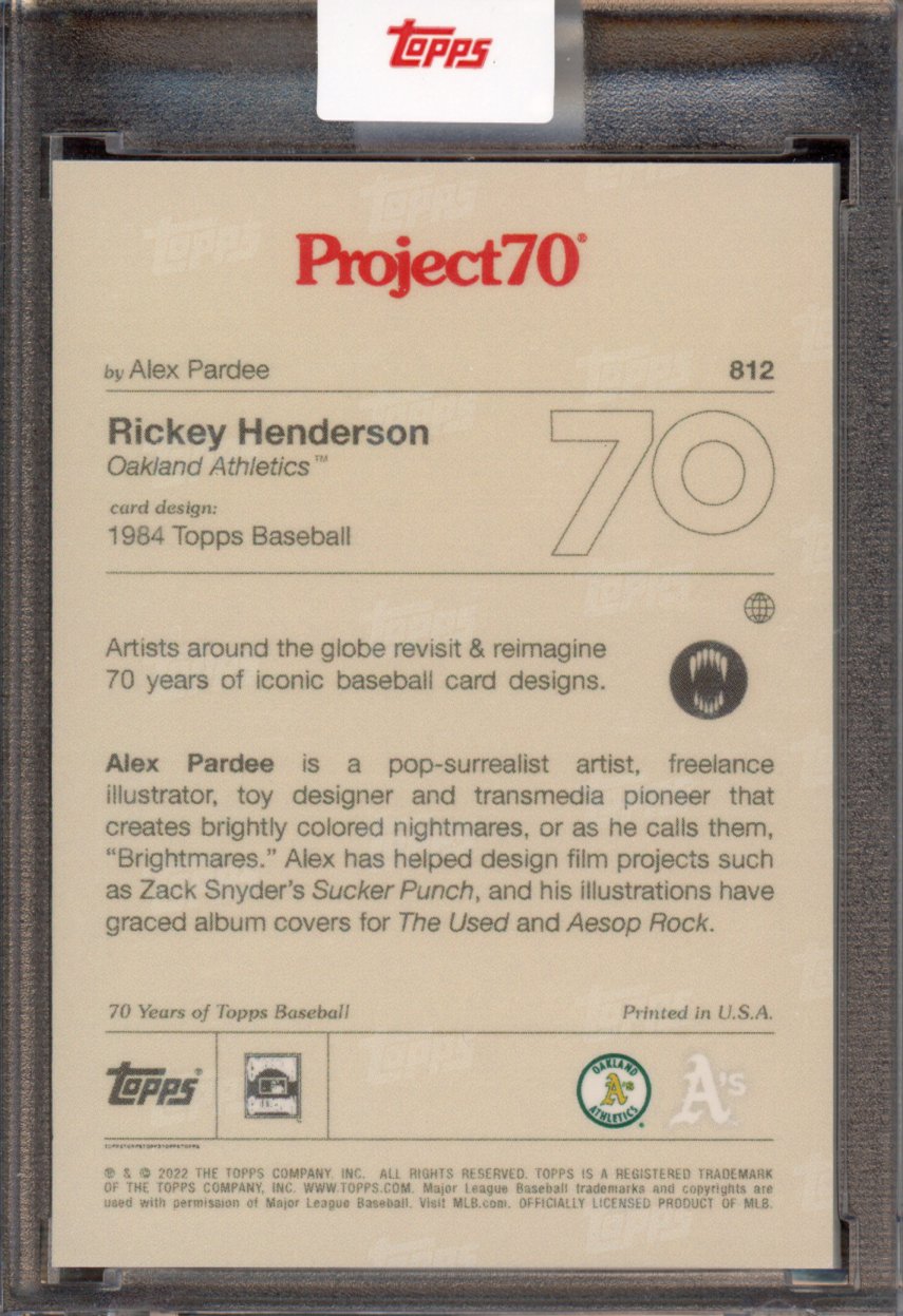 2021 Topps Project 70 Rickey Henderson Alex Pardee 812