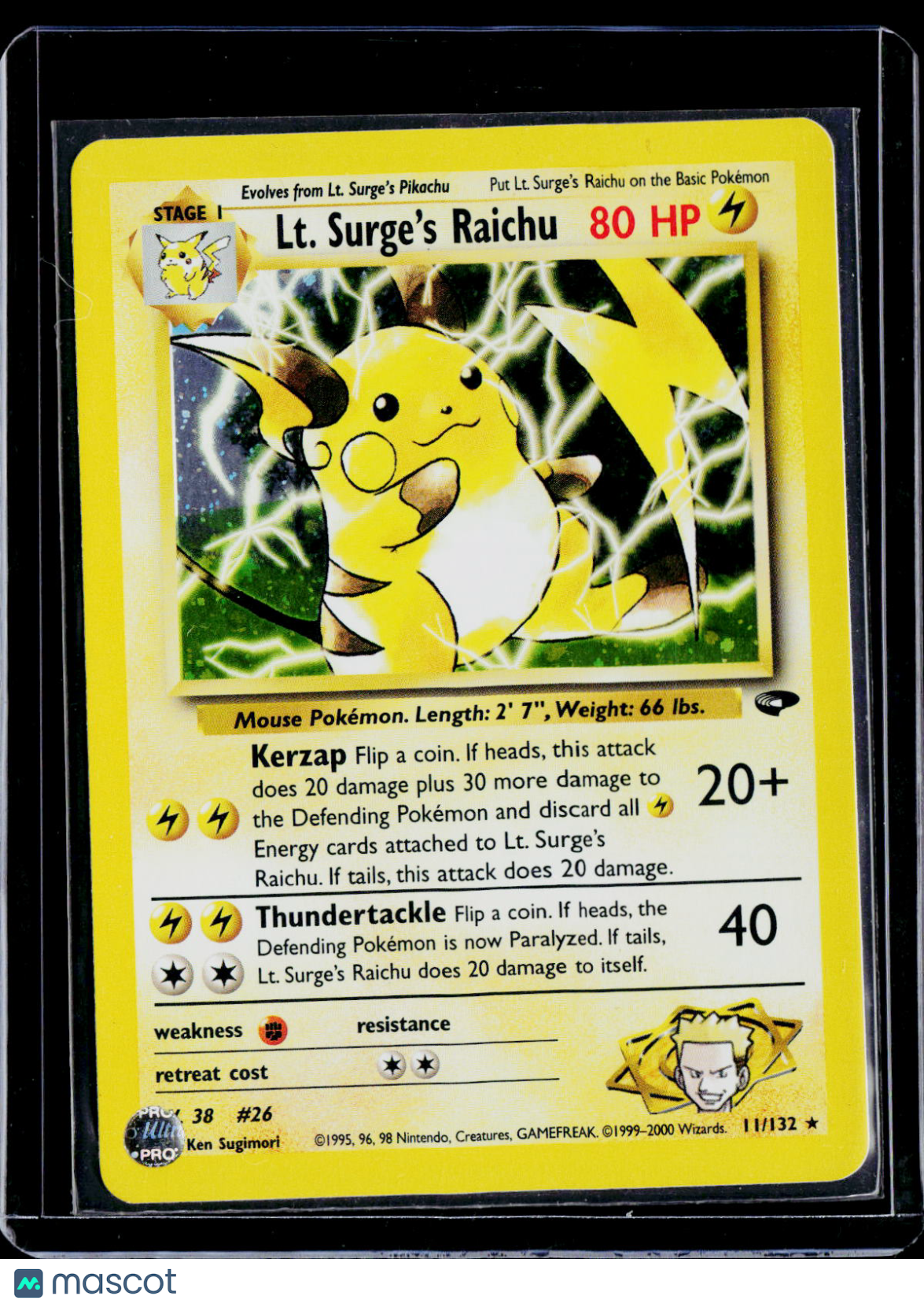 Lt. surge's Raichu Holo 11/132