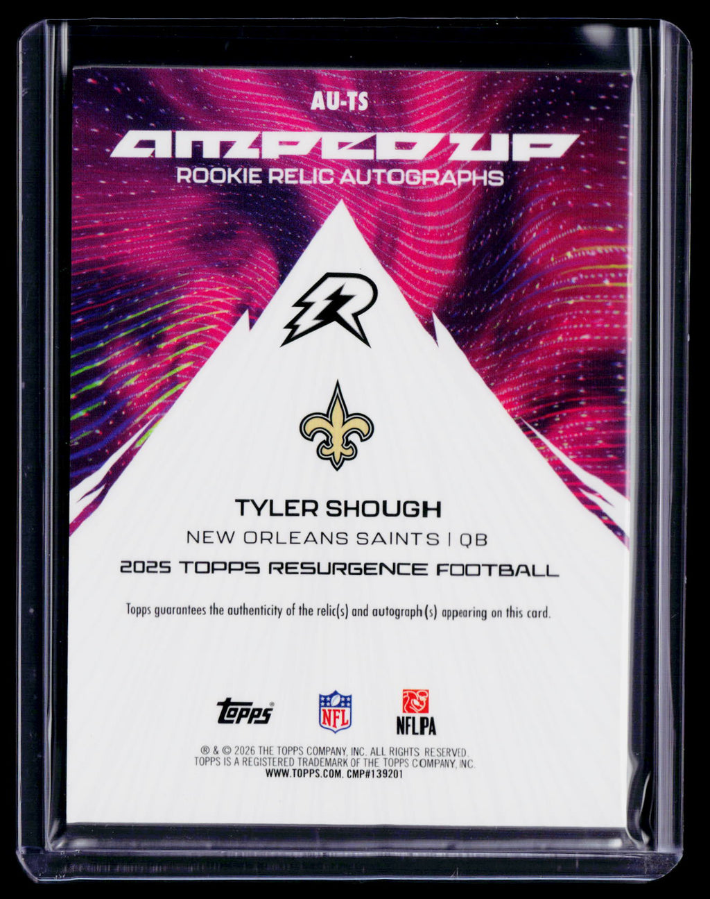 2025 Topps Resurgence Tyler Shough White Surge Rookie Patch Auto RPA 110/125