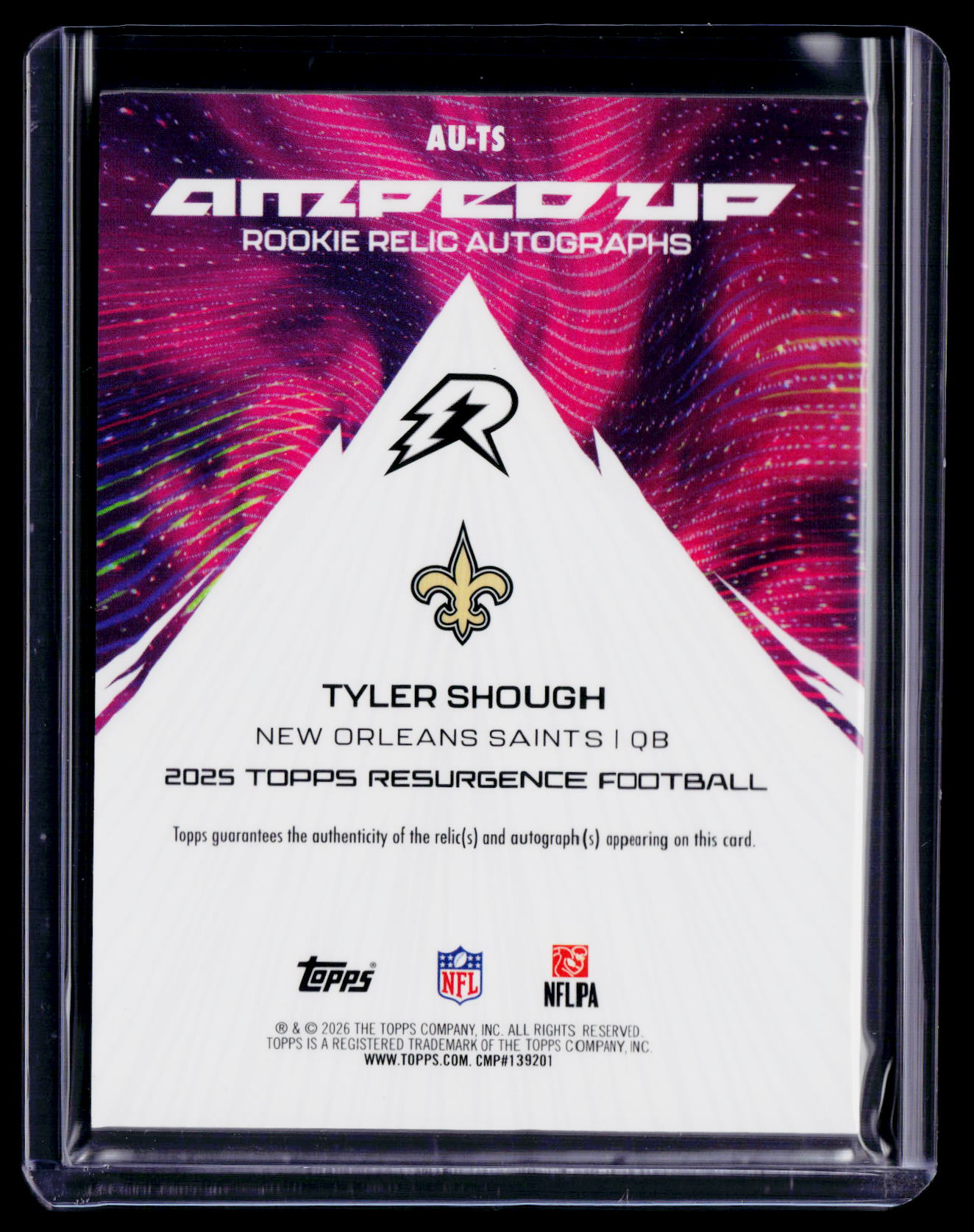 2025 Topps Resurgence Tyler Shough White Surge Rookie Patch Auto RPA 110/125
