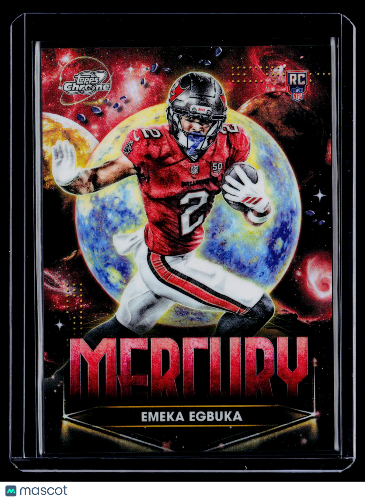 2025 Topps Chrome Cosmic Emeka Egbuka Rookie Planetary Pursuit Mercury RC
