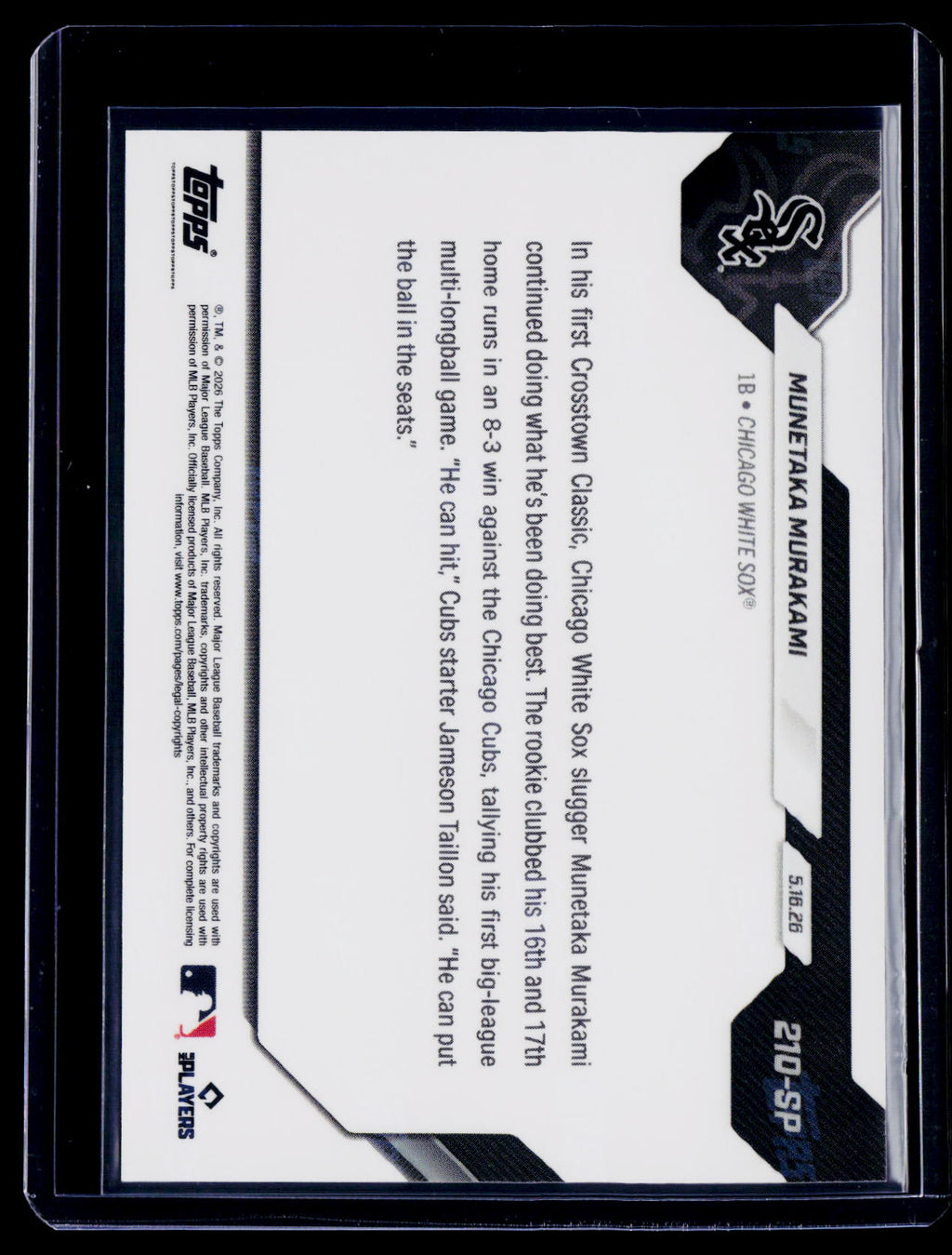 2026 Topps Now Munetaka Murakami Rookie Image Variation Short Print SP RC