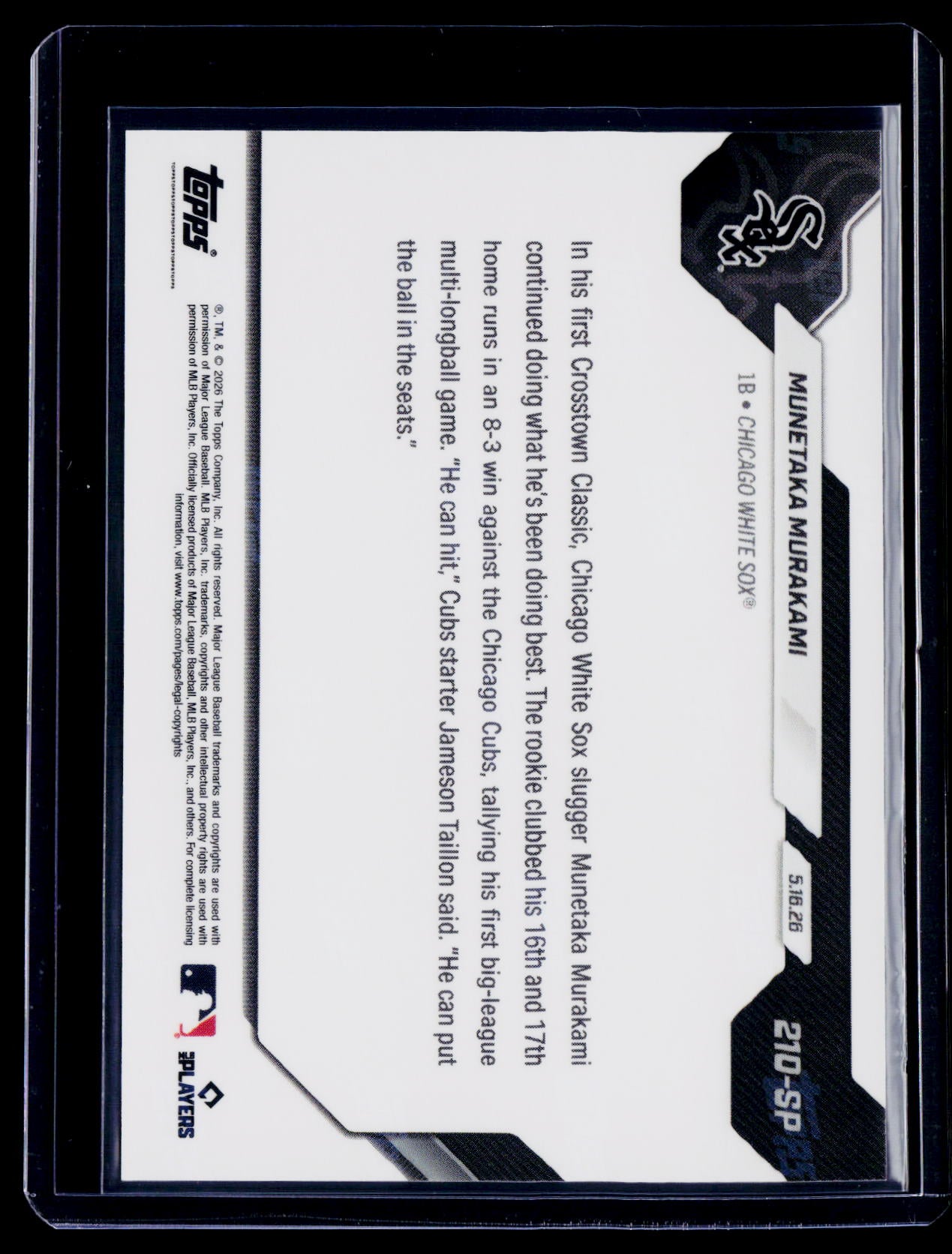 2026 Topps Now Munetaka Murakami Rookie Image Variation Short Print SP RC